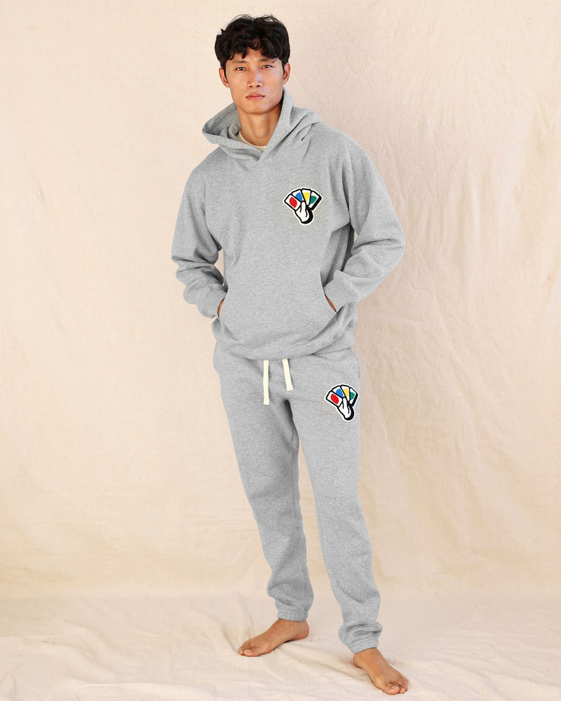 Uno Draw 4 Fleece Hoodie Heather Grey - Made in Canada - Province of Canada