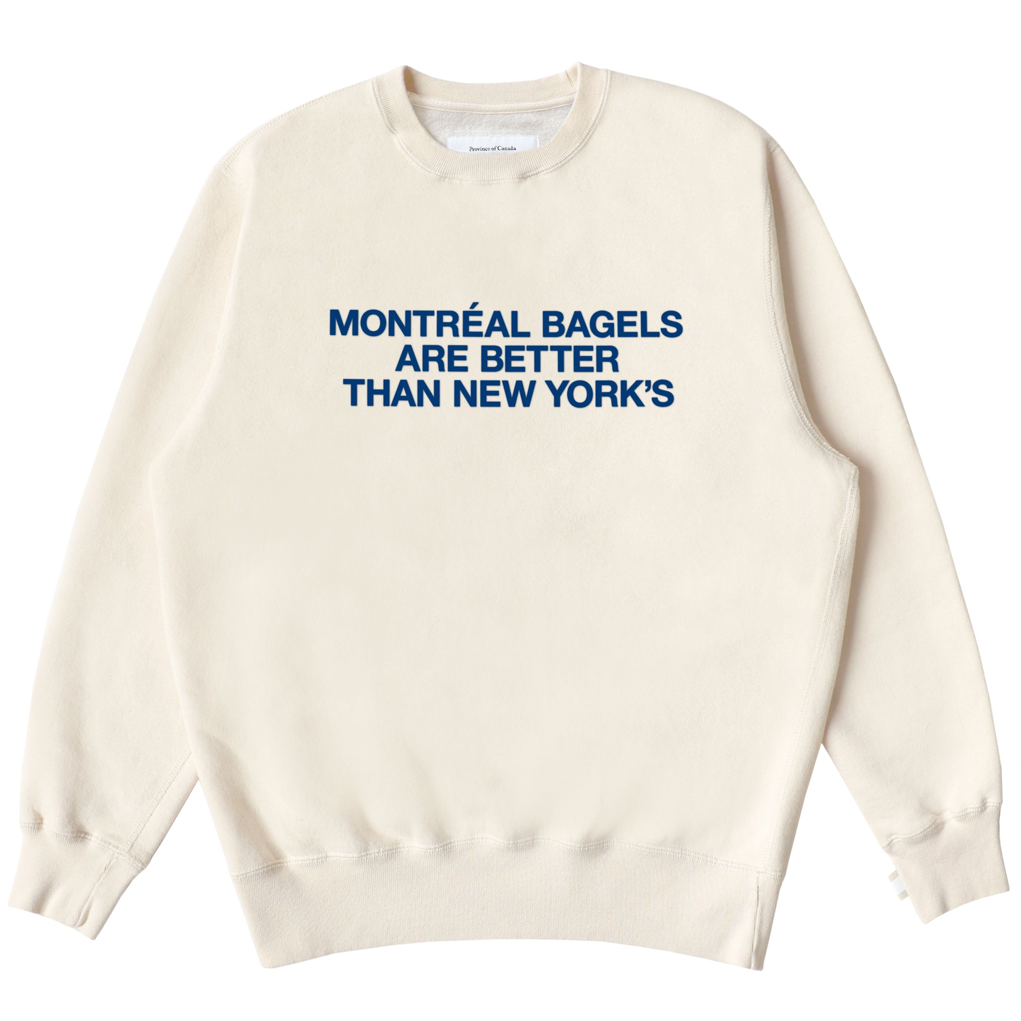 Made in Canada Montreal Bagels Sweatshirt Cream - Unisex - Province of Canada