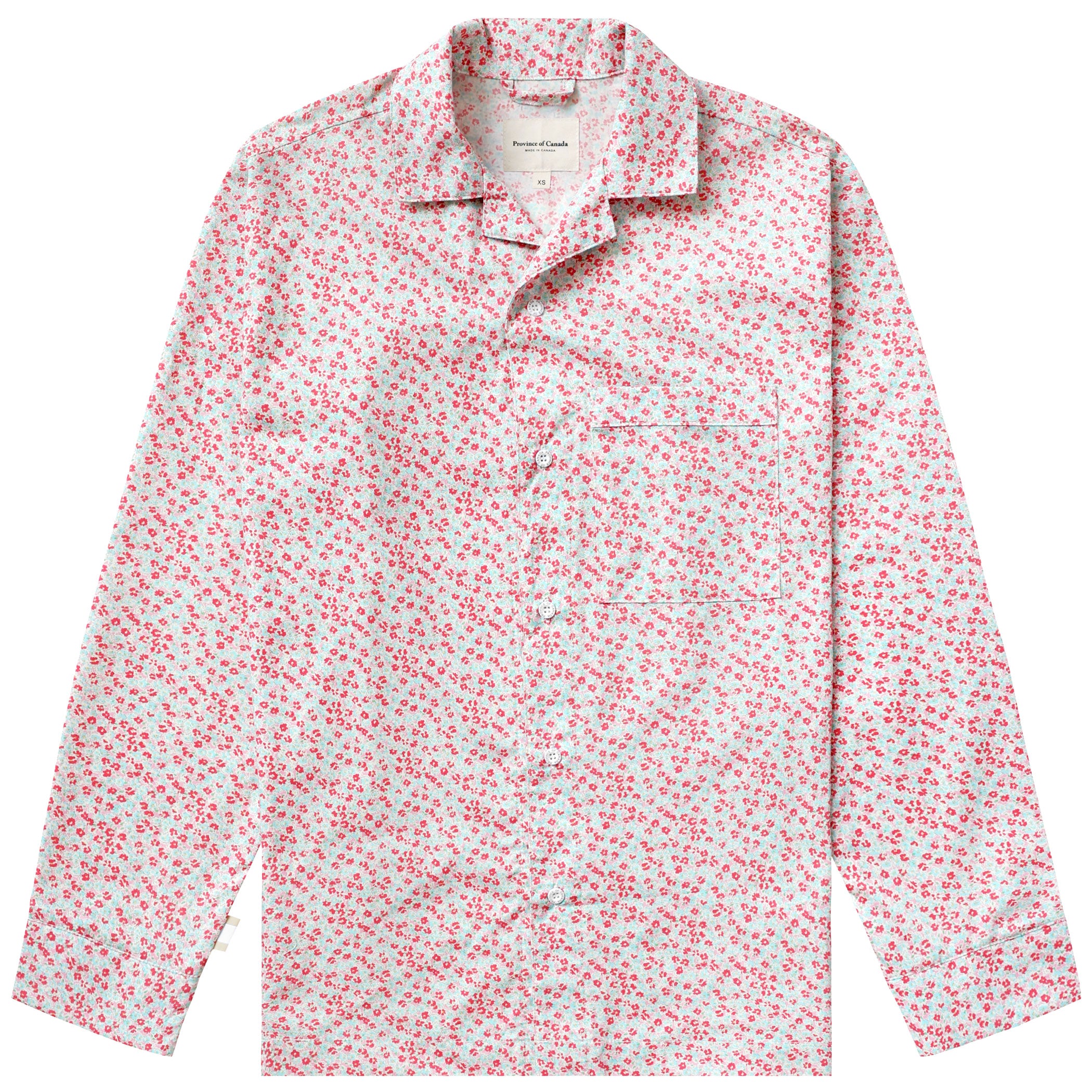 Made in Canada Pyjama Shirt Floral 100% Cotton - Unisex - Province of Canada