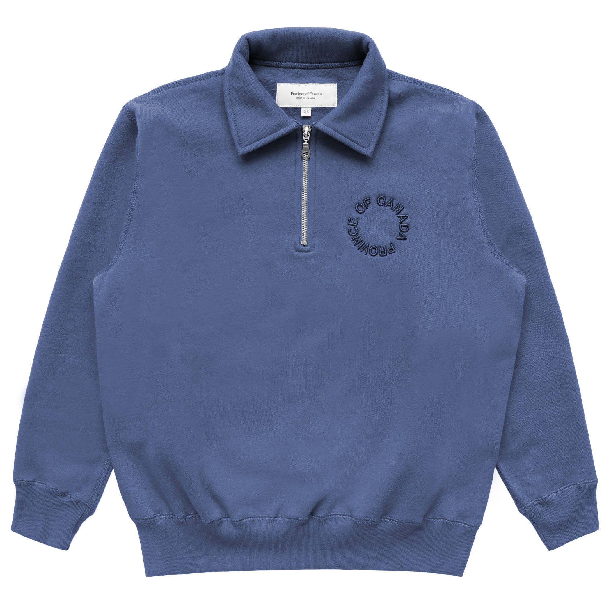 Made in Canada Half Zip Fleece Sweatshirt French Blue - Unisex - Province of Canada