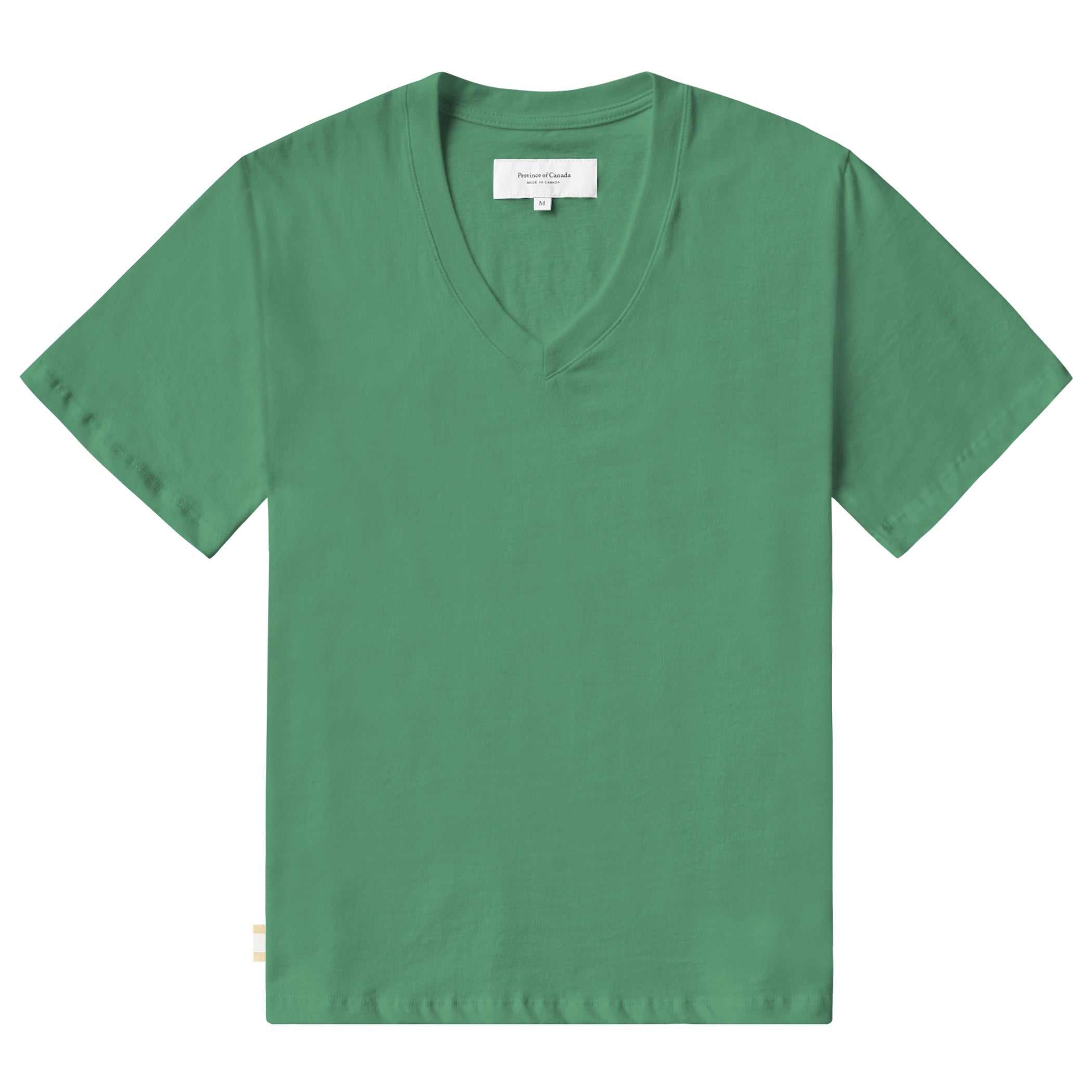 Made in Canada Friday V-Neck Tee Green 100% Organic Cotton - Province of Canada