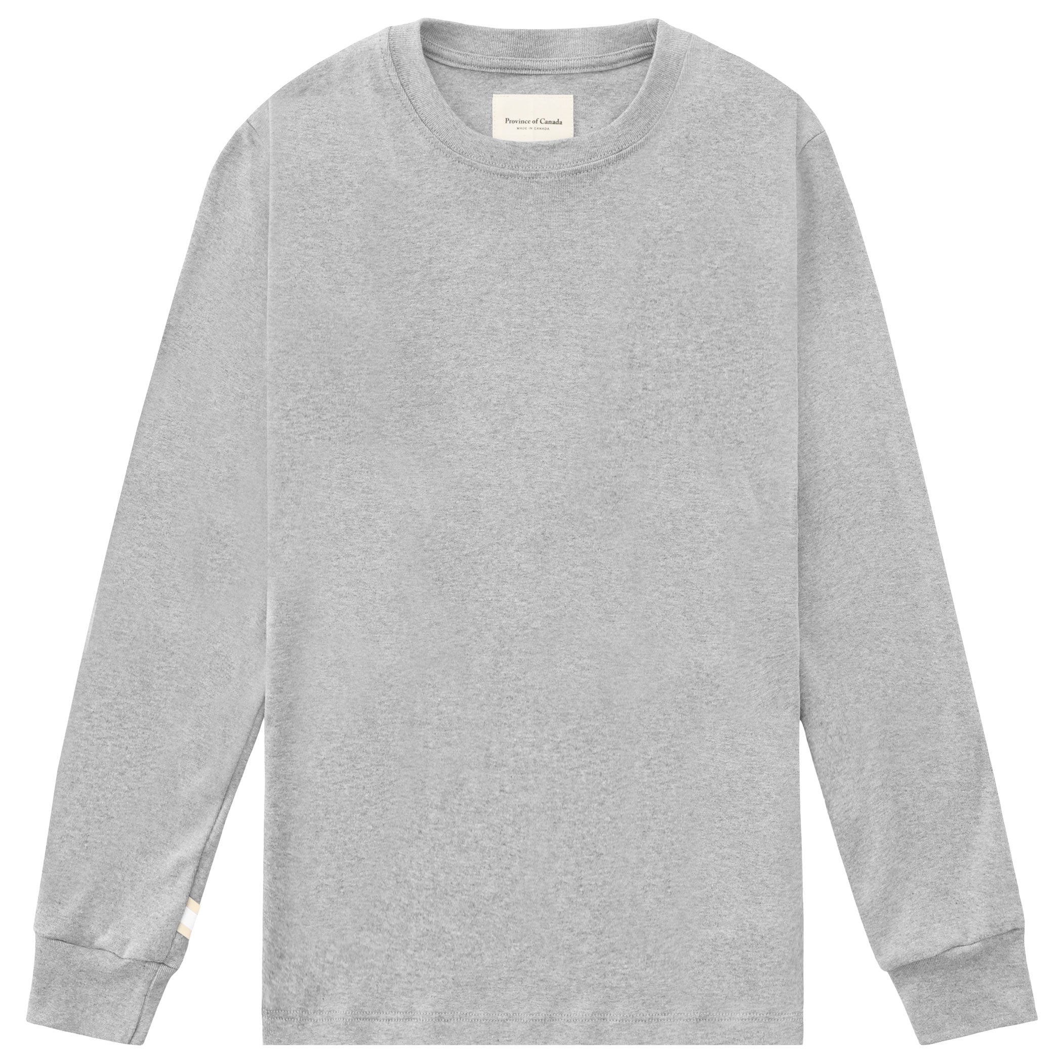 Made in Canada Fine Ribbed Long Sleeve Tee Heather Grey - Unisex - Province of Canada