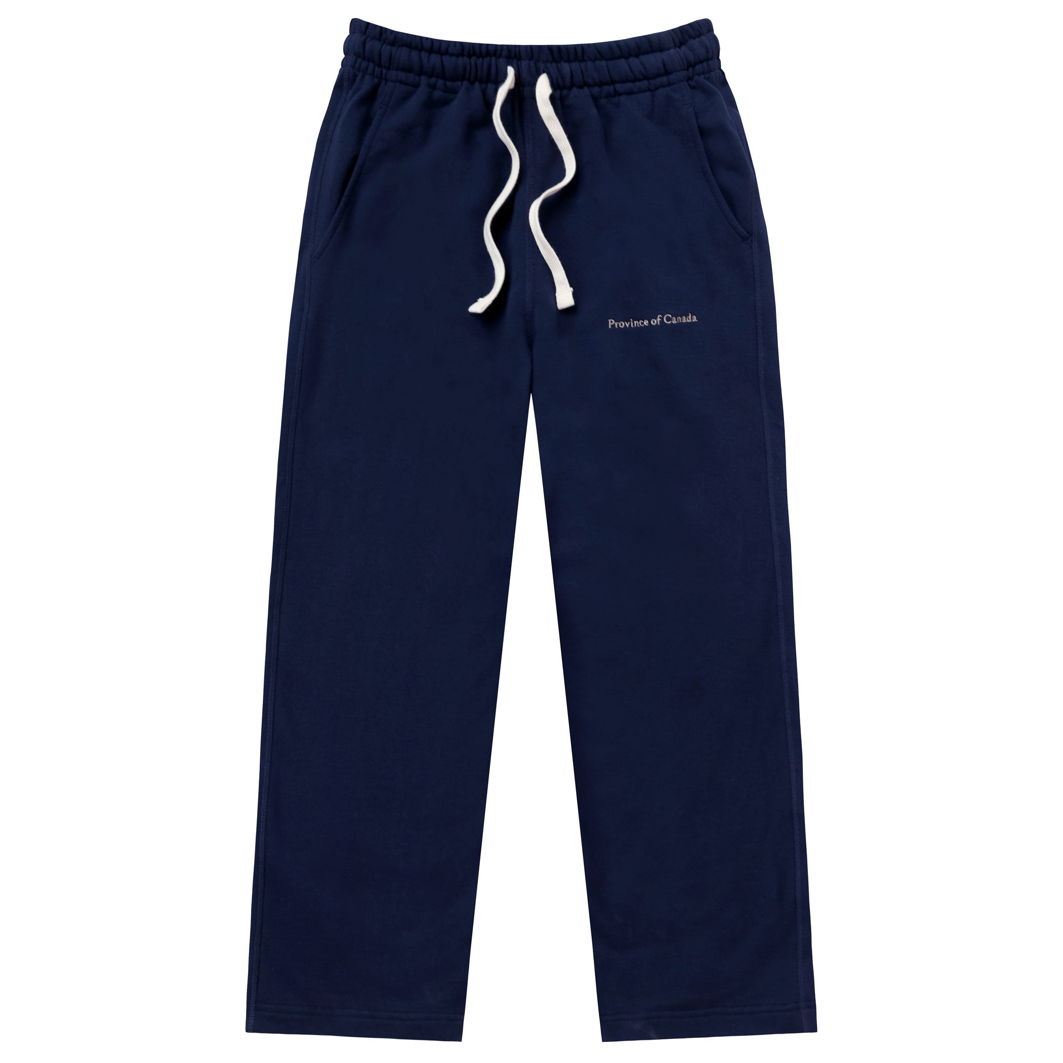 Made in Canada 100% Cotton Wide Leg Cropped French Terry Sweatpant Navy Blue - Unisex - Province of Canada
