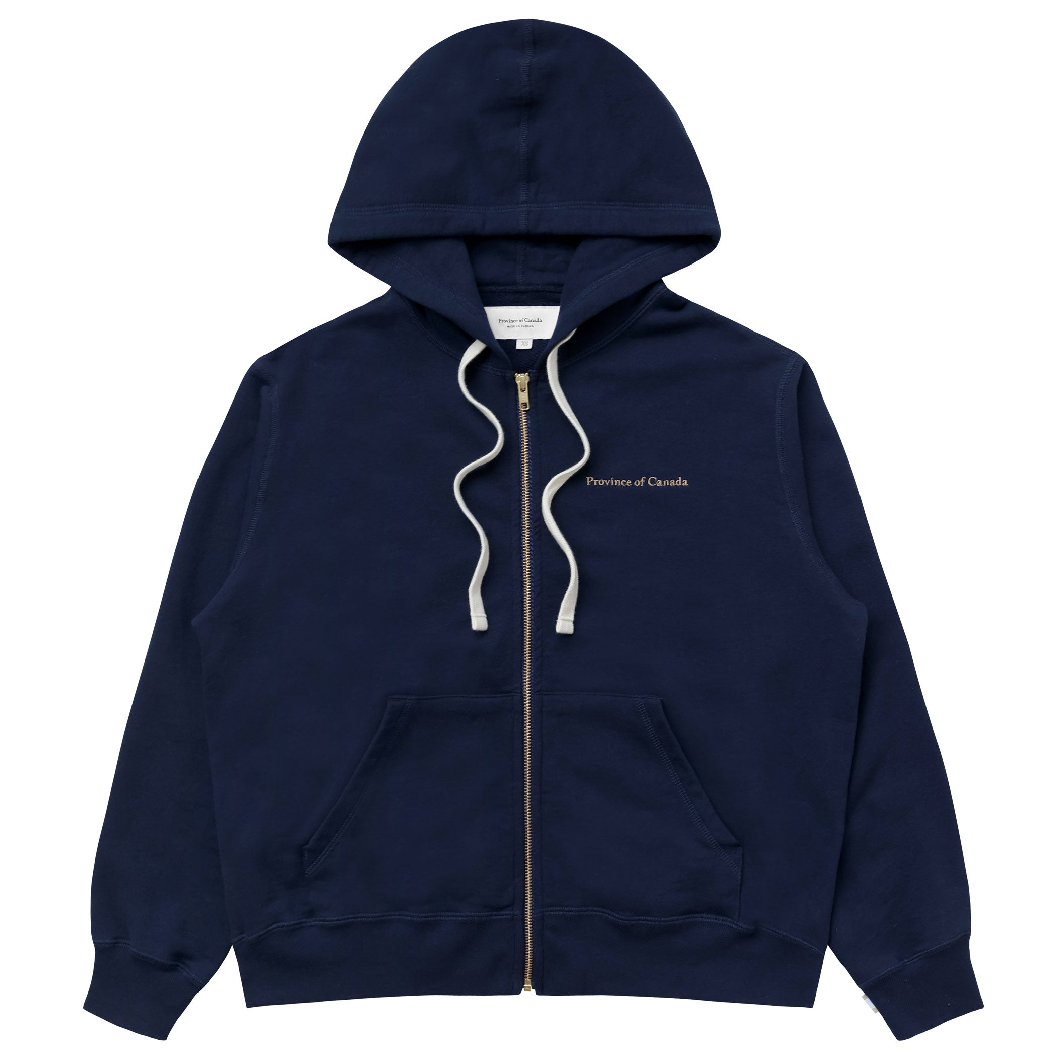 Made in Canada 100% Cotton French Terry Zip Hoodie Navy Blue - Unisex - Province of Canada