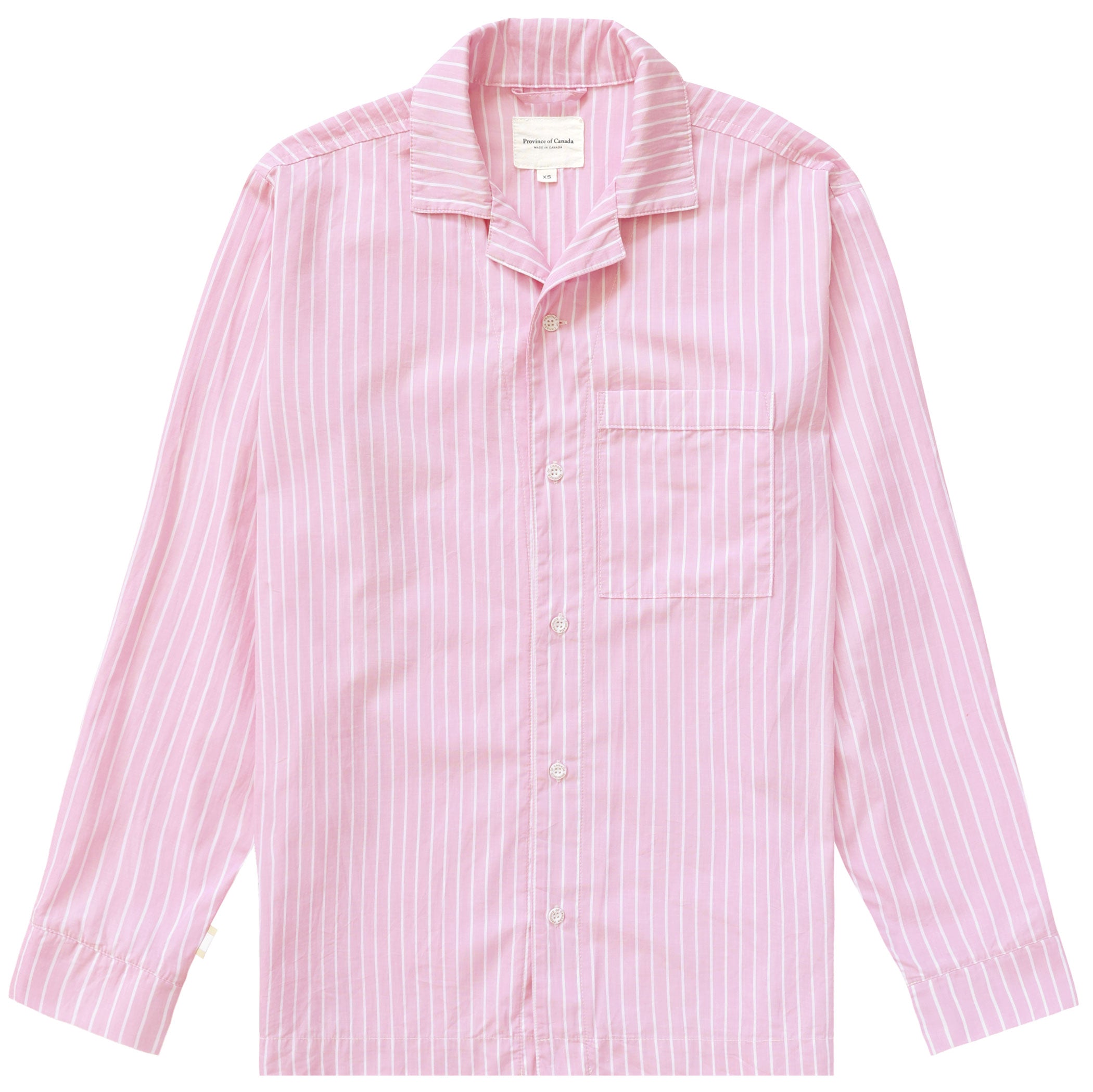 Made in Canada Pyjama Shirt Pink Stripe 100% Cotton - Unisex - Province of Canada