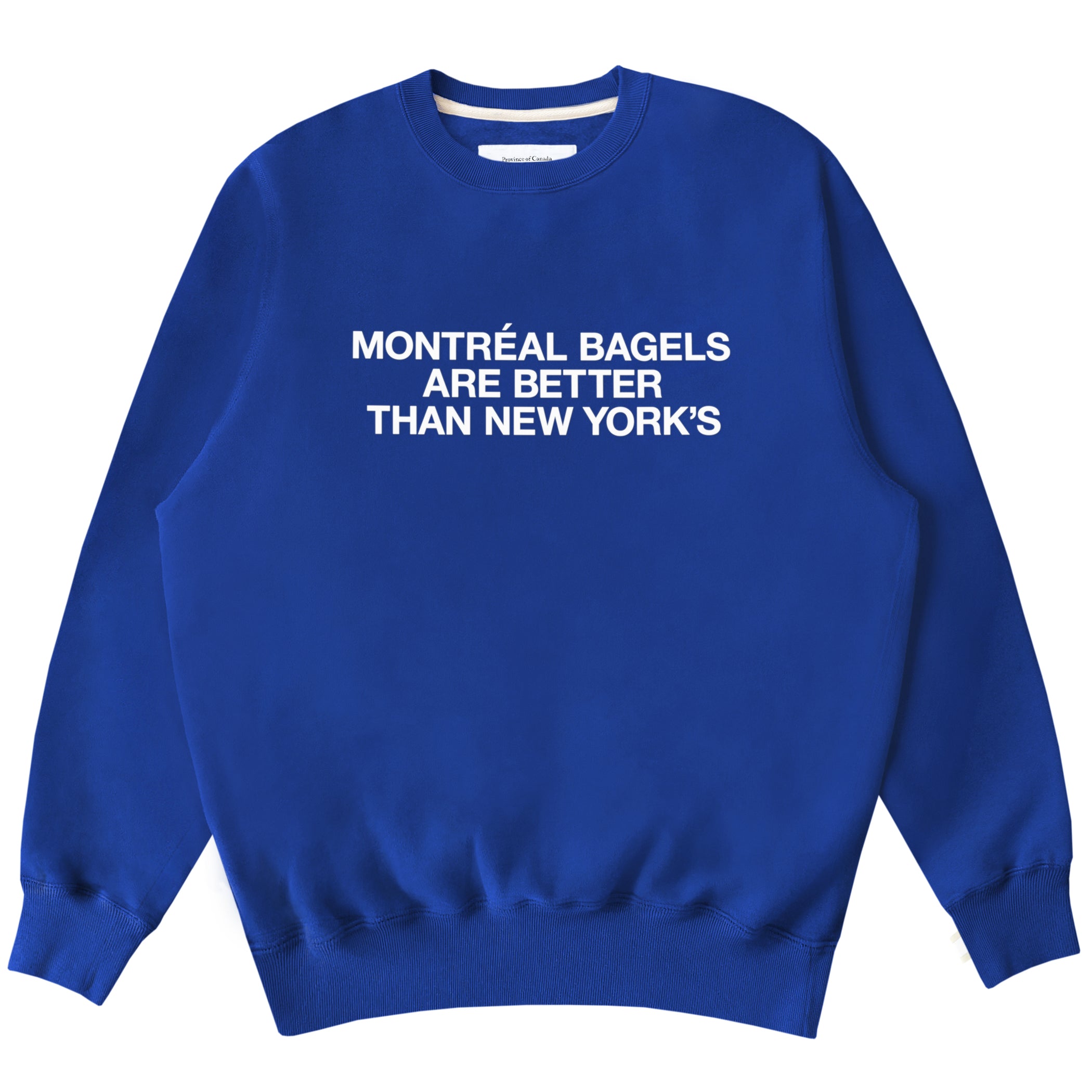 Made in Canada Montreal Bagels Sweatshirt Royal - Unisex - Province of Canada