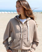 Made in Canada 100% Cotton French Terry Zip Hoodie Mocha Brown - Unisex - Province of Canada