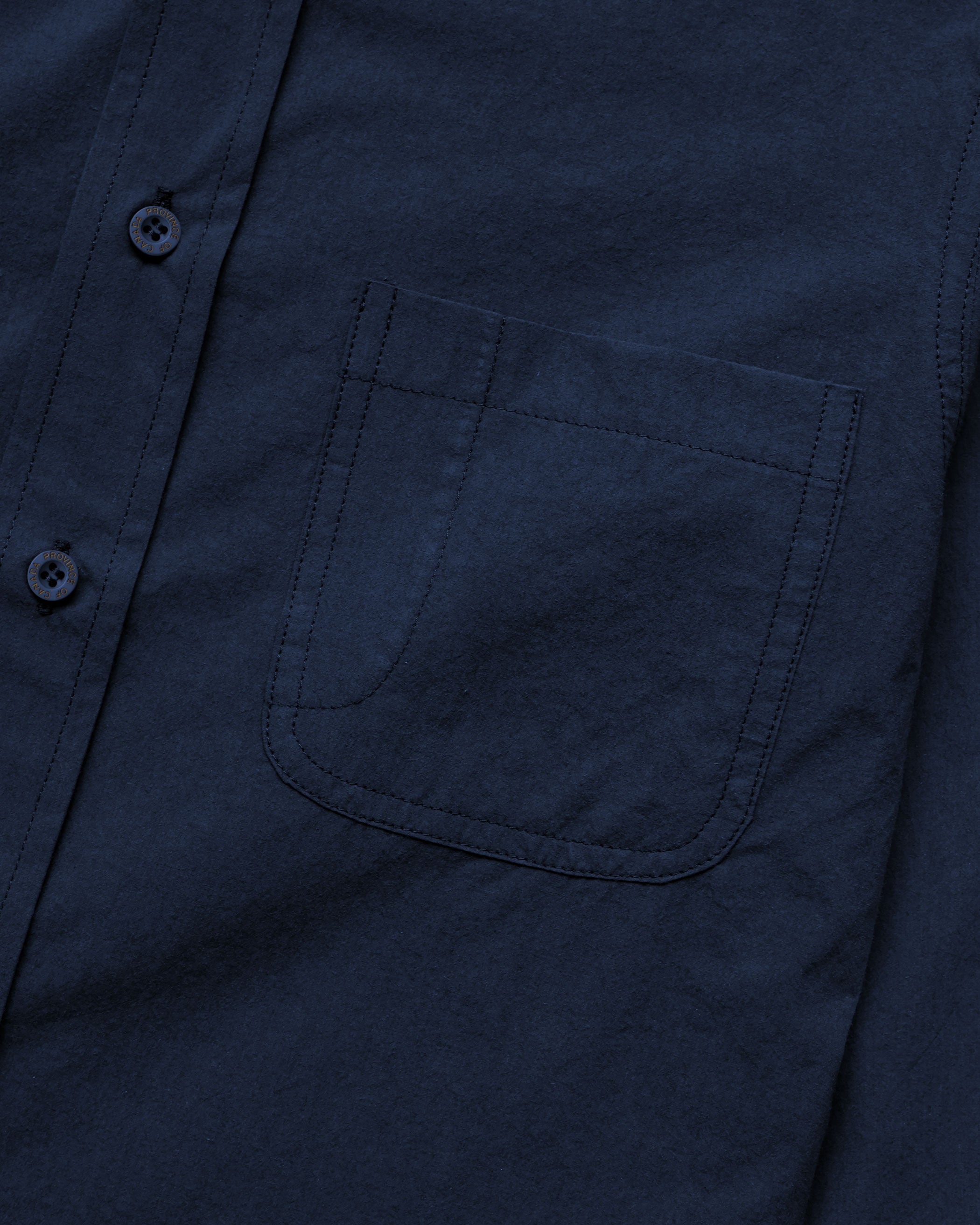 Made in Canada 100% Cotton Washed Poplin Shirt Navy Blue - Unisex - Province of Canada