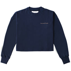 Made in Canada 100% Cotton French Terry Crop Sweatshirt Navy - Province of Canada