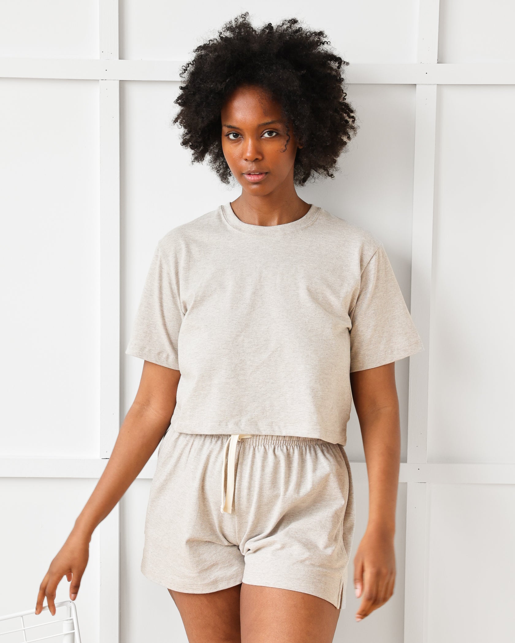 Made in Canada 100% Cotton Monday Crop Top Oatmeal