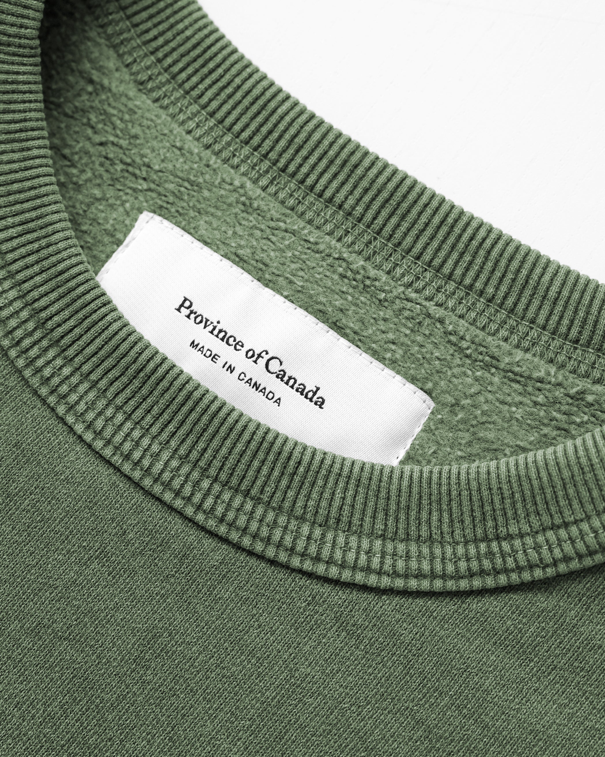 Made in Canada Cottage Fleece Sweatshirt Washed Olive Green - Province of Canada