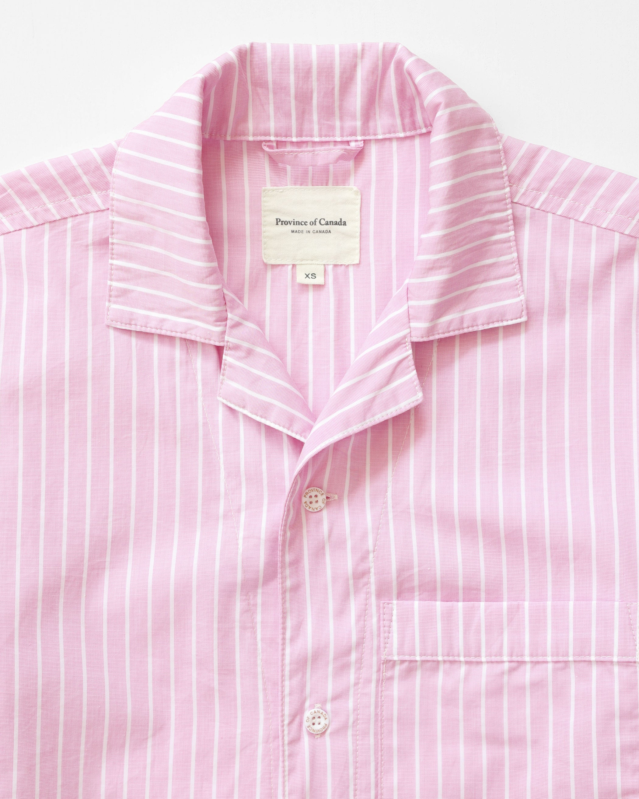 Made in Canada Pyjama Shirt Pink Stripe 100% Cotton - Unisex - Province of Canada