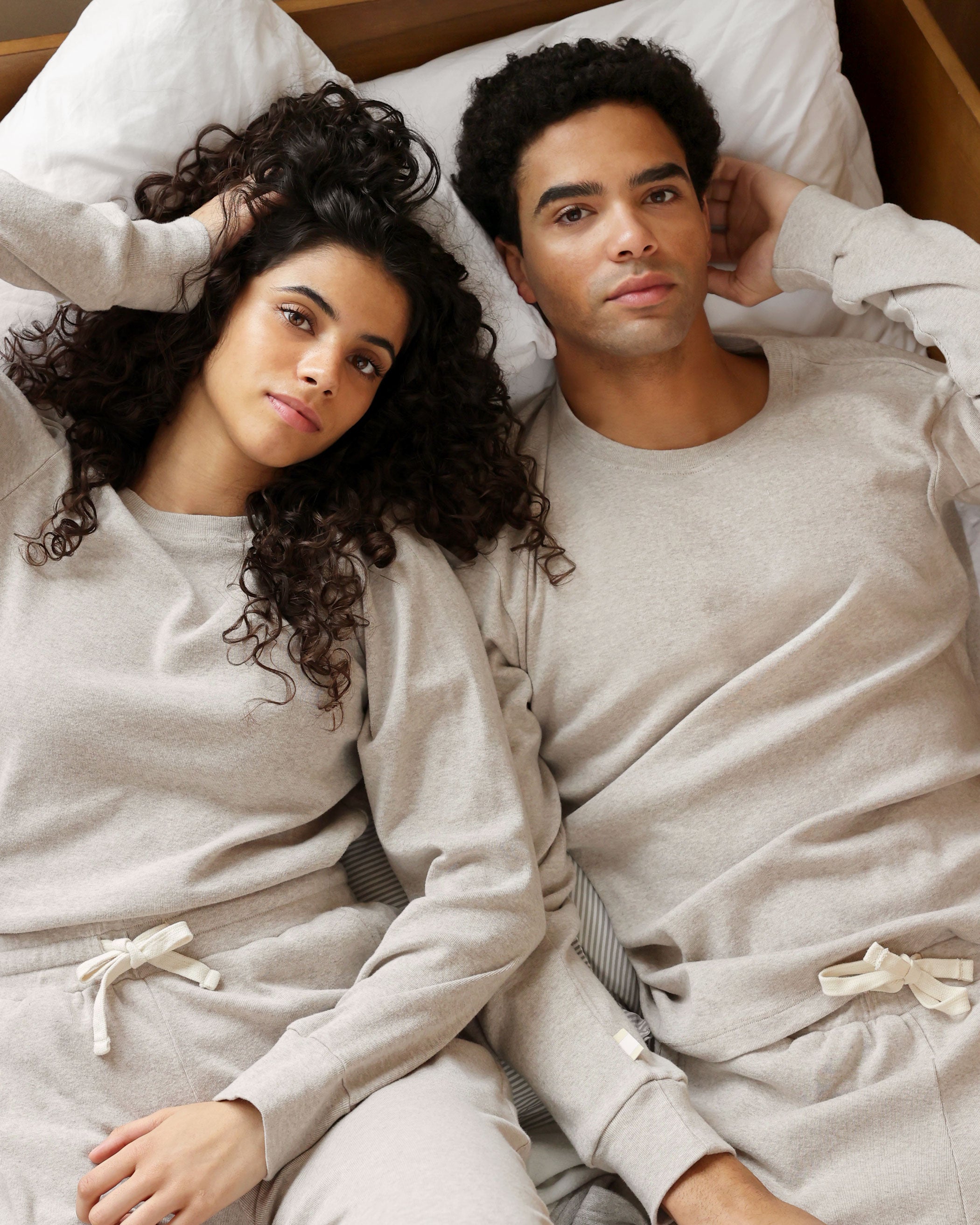 Made in Canada 100% Certified Organic Cotton Fine Ribbed Long Sleeve Tee Oatmeal - Unisex - Province of Canada