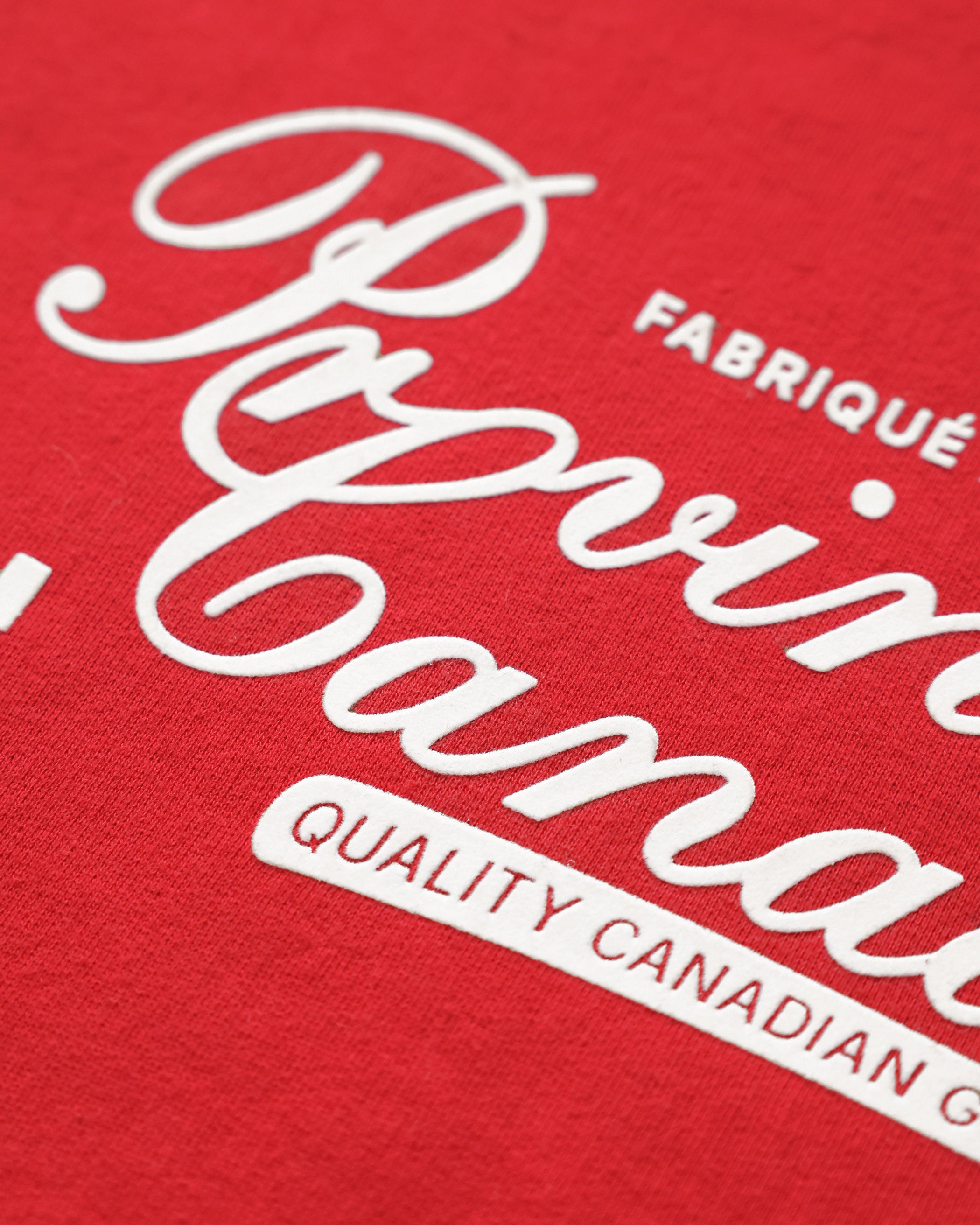 Made in Canada Fleece Script Logo Sweatshirt Red - Unisex - Province of Canada
