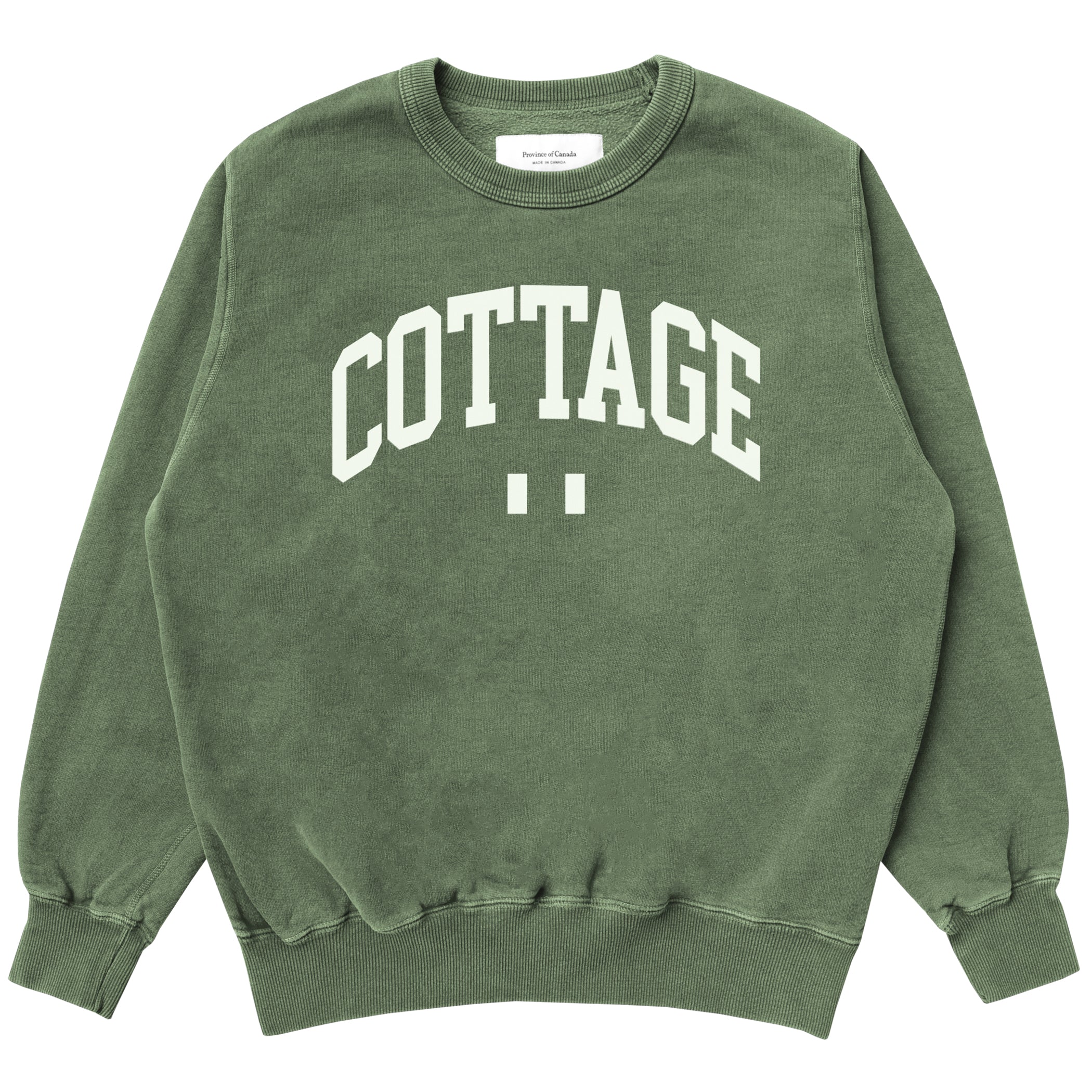 Made in Canada Cottage Fleece Sweatshirt Washed Olive Green - Province of Canada