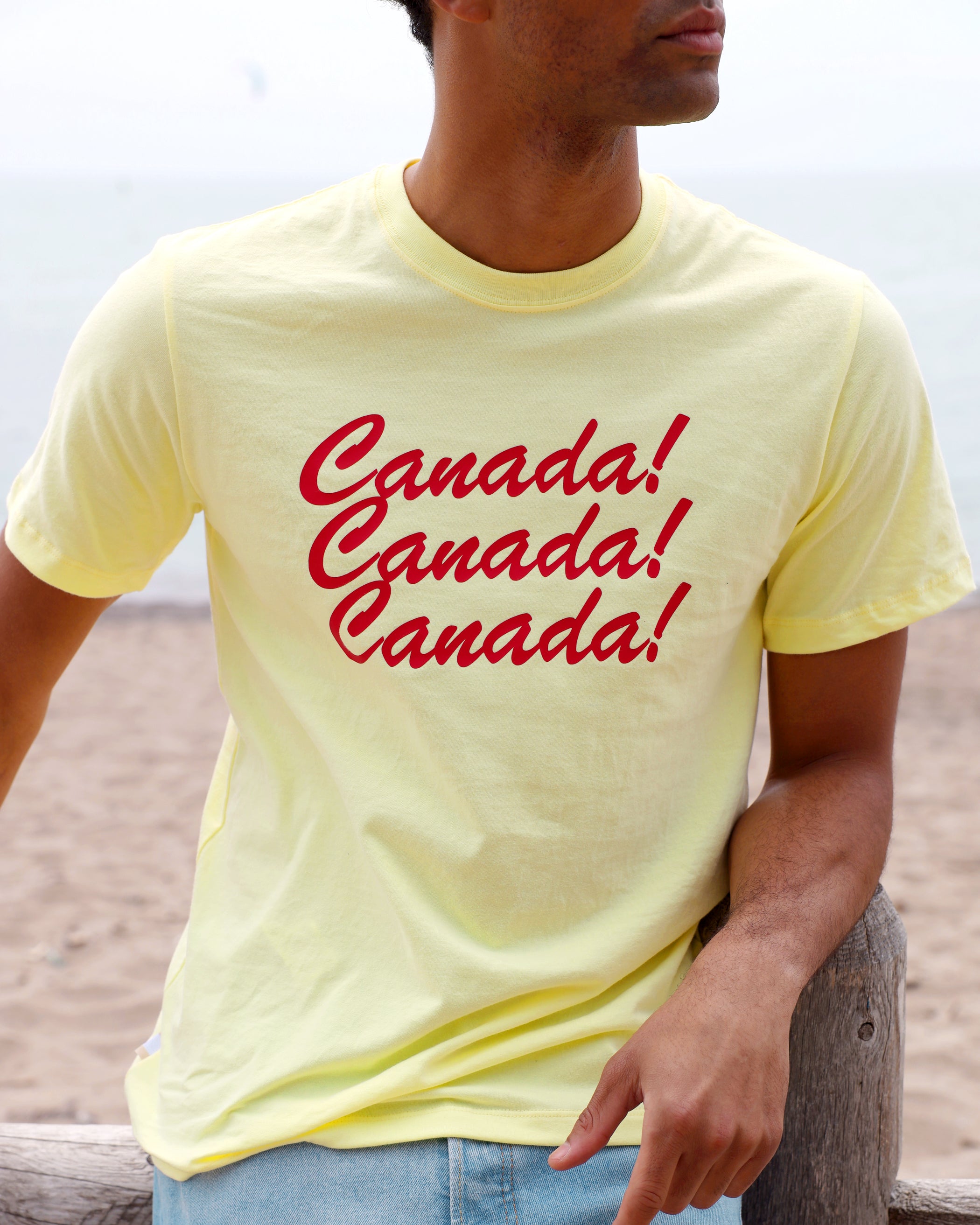 Made in Canada Organic Cotton Canada Day T-Shirt Tee Lemon Yellow - Unisex - Province of Canada