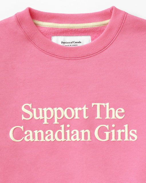 Made in Canada Fleece Support the Canadian Girls Sweatshirt Pink - Unisex - Province of Canada
