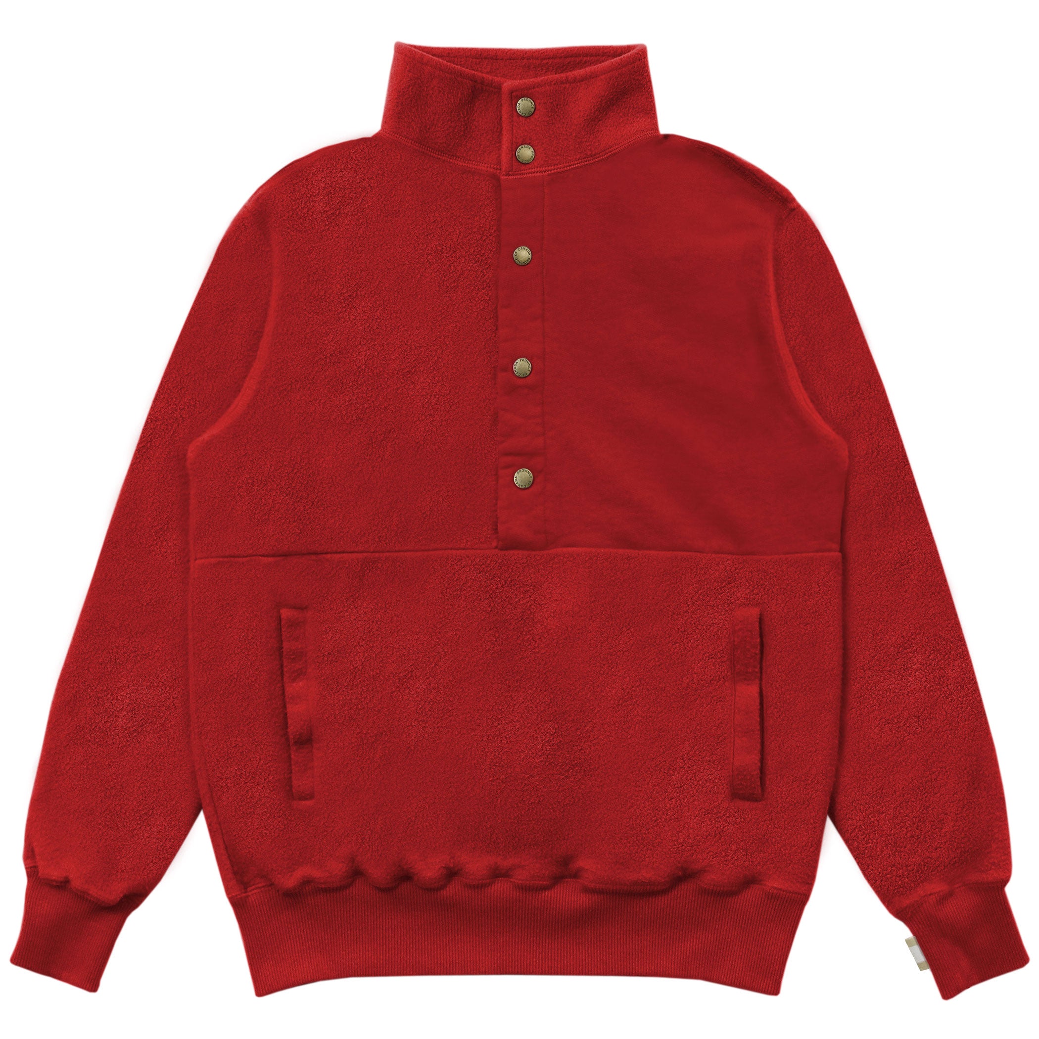 Made in Canada 100% Cotton Reverse Polar Fleece Pullover Red Unisex - Province of Canada