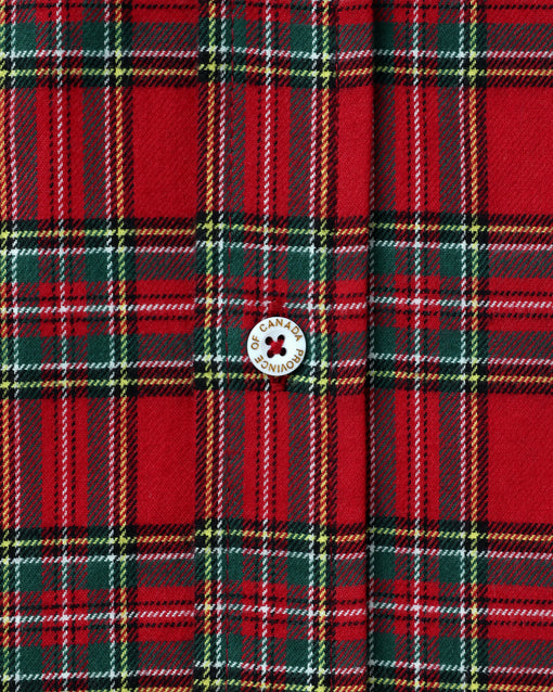 Made in Canada 100% Cotton Red Plaid Flannel Shirt Red Green Yellow - Unisex - Province of Canada