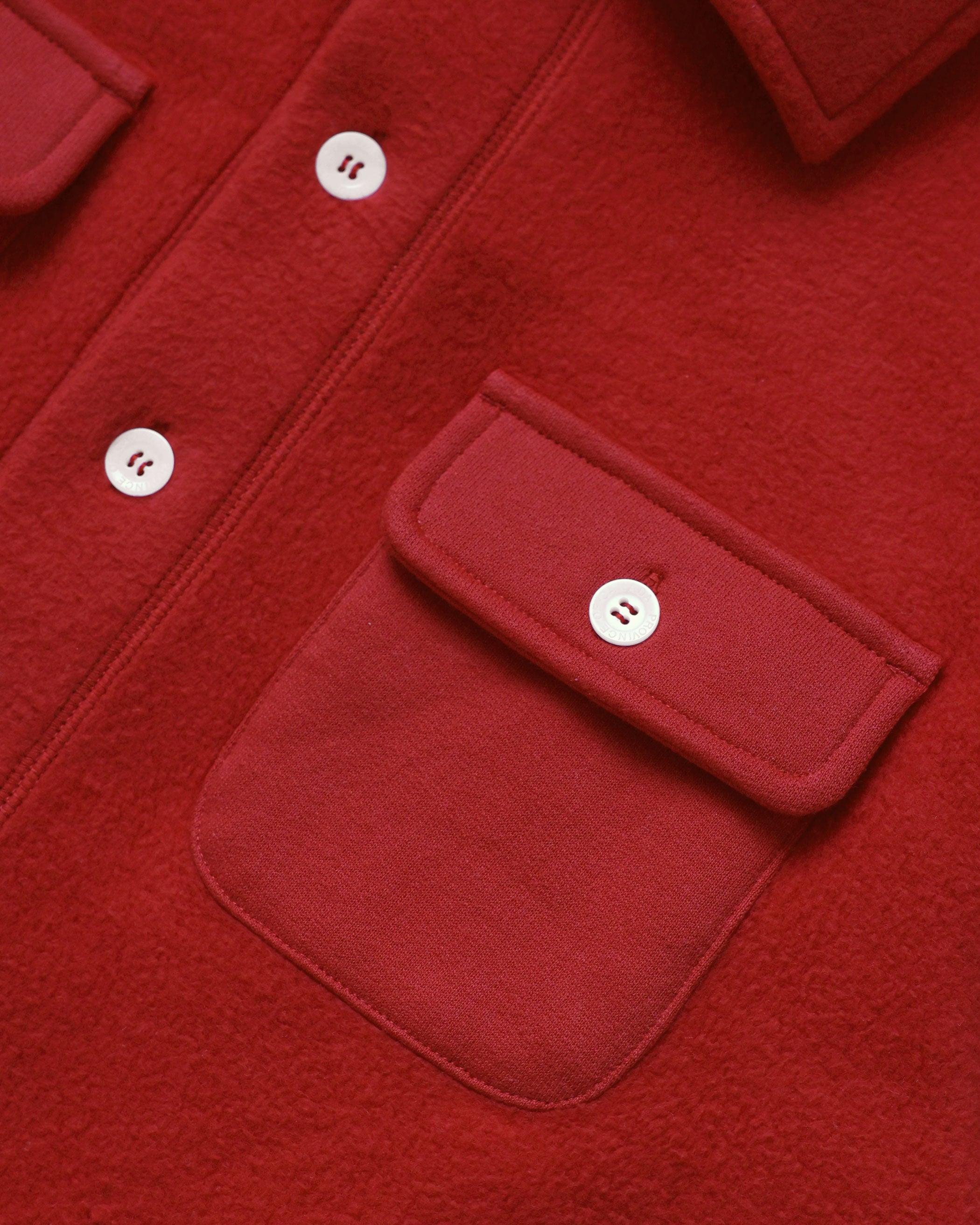 Made in Canada 100% Cotton Reverse Fleece Overshirt Red - Unisex - Province of Canada