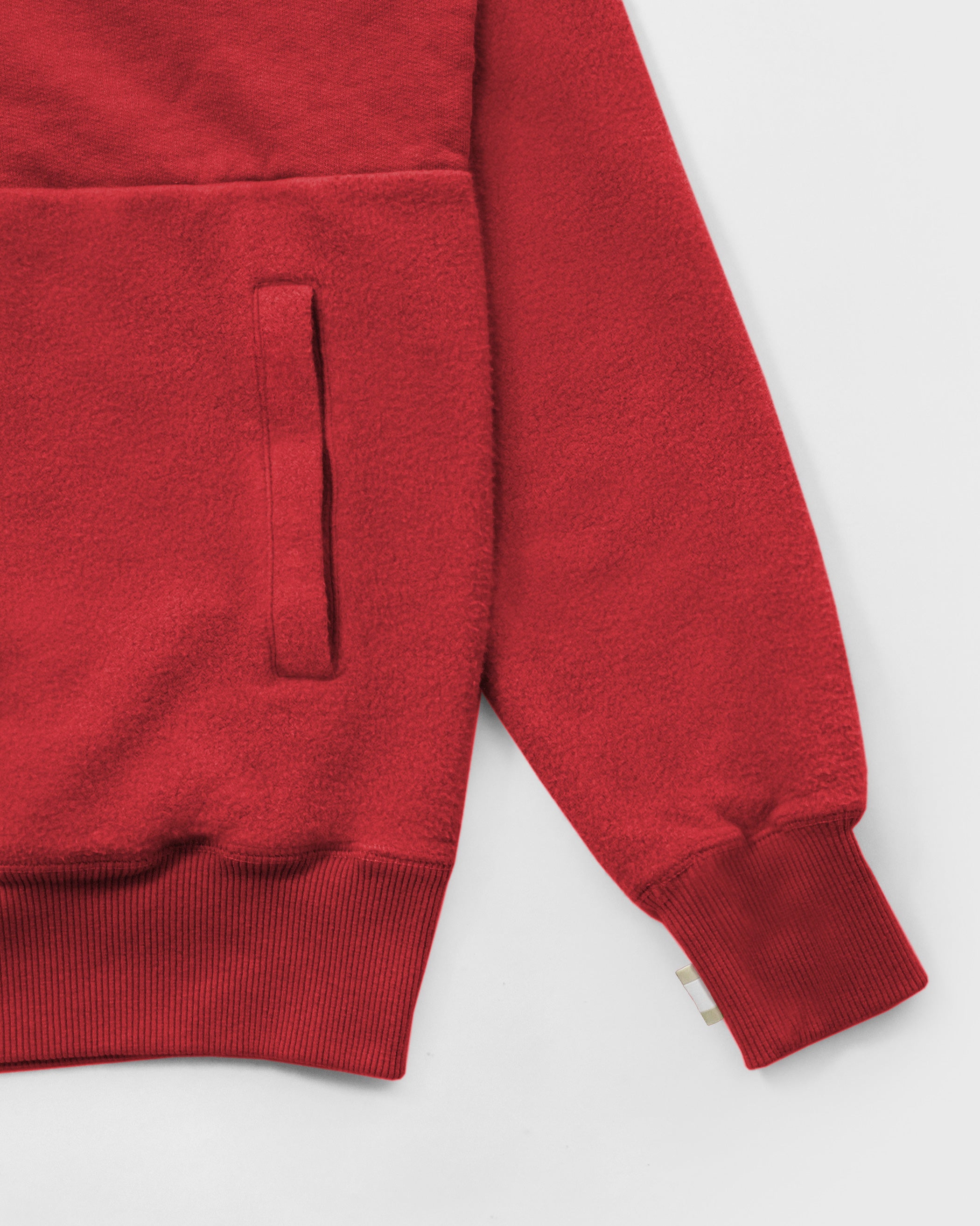 Made in Canada 100% Cotton Reverse Polar Fleece Pullover Red Unisex - Province of Canada