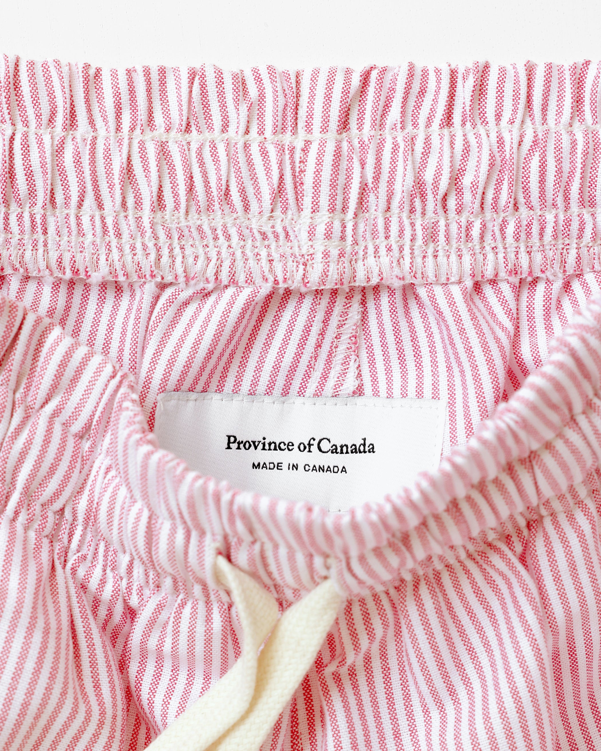 Made in Canada 100% Cotton Oxford Stripe Short Red - Womens - Province of Canada