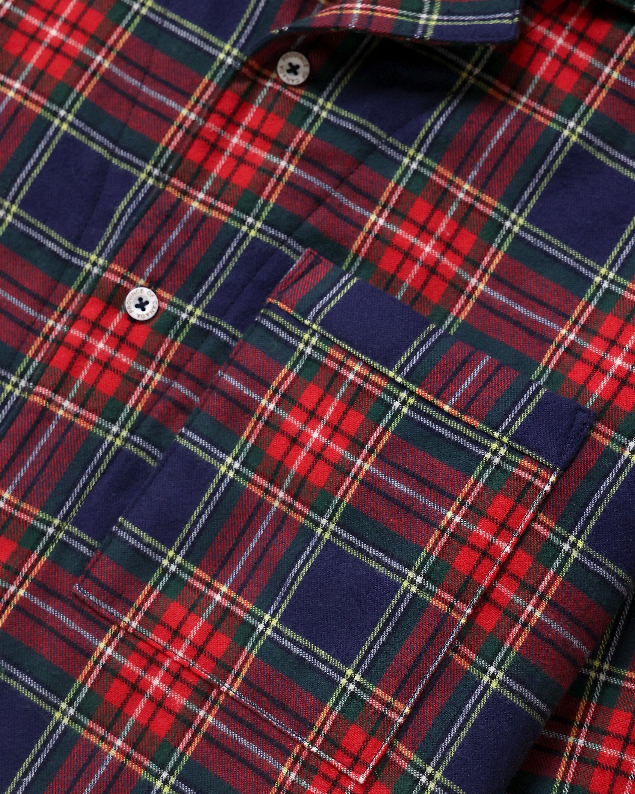 Made in Canada 100% Cotton McCallister Plaid Flannel Pyjama Shirt - Unisex - Province of Canada