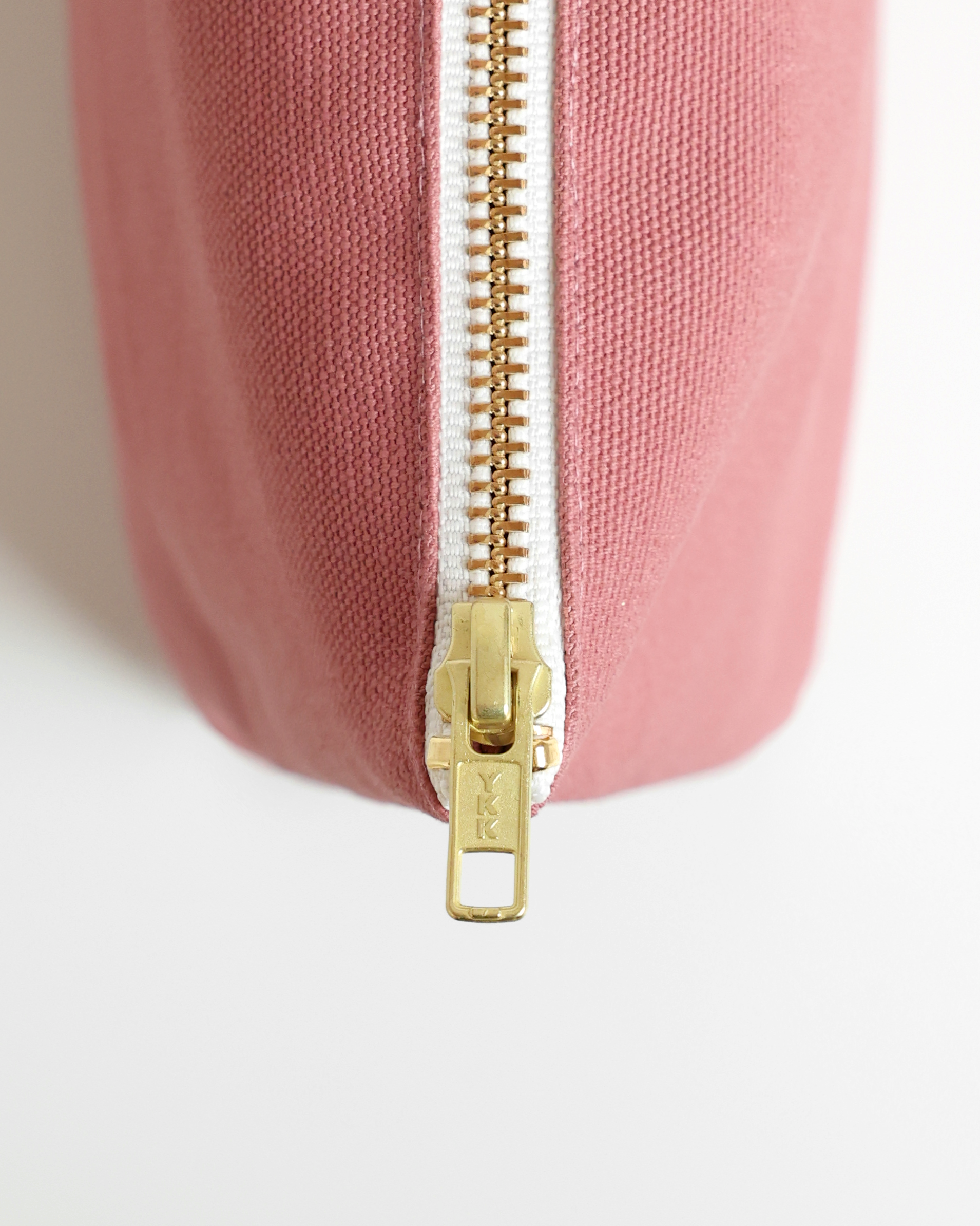 Made in Canada 100% Cotton Rosewood Pink Dusty Rose Makeup Cord Organizer Pouch - Province of Canada