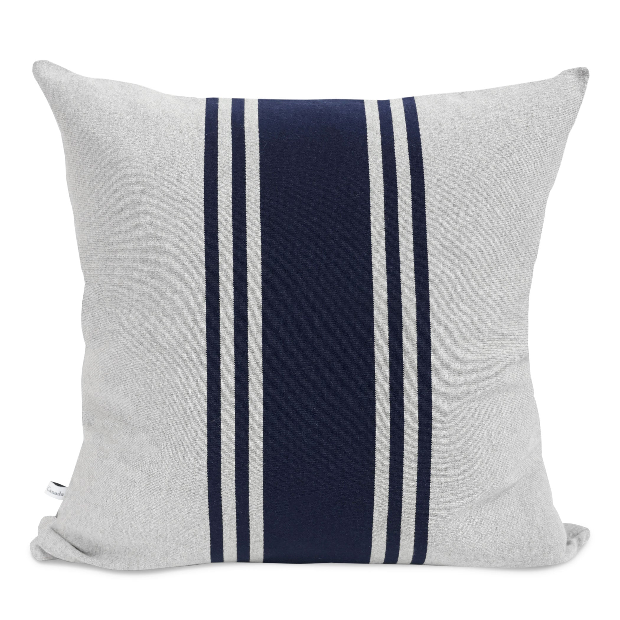 Made in Canada 100% Cotton Rosseau Cushion Cover Navy and Ash - Province of Canada