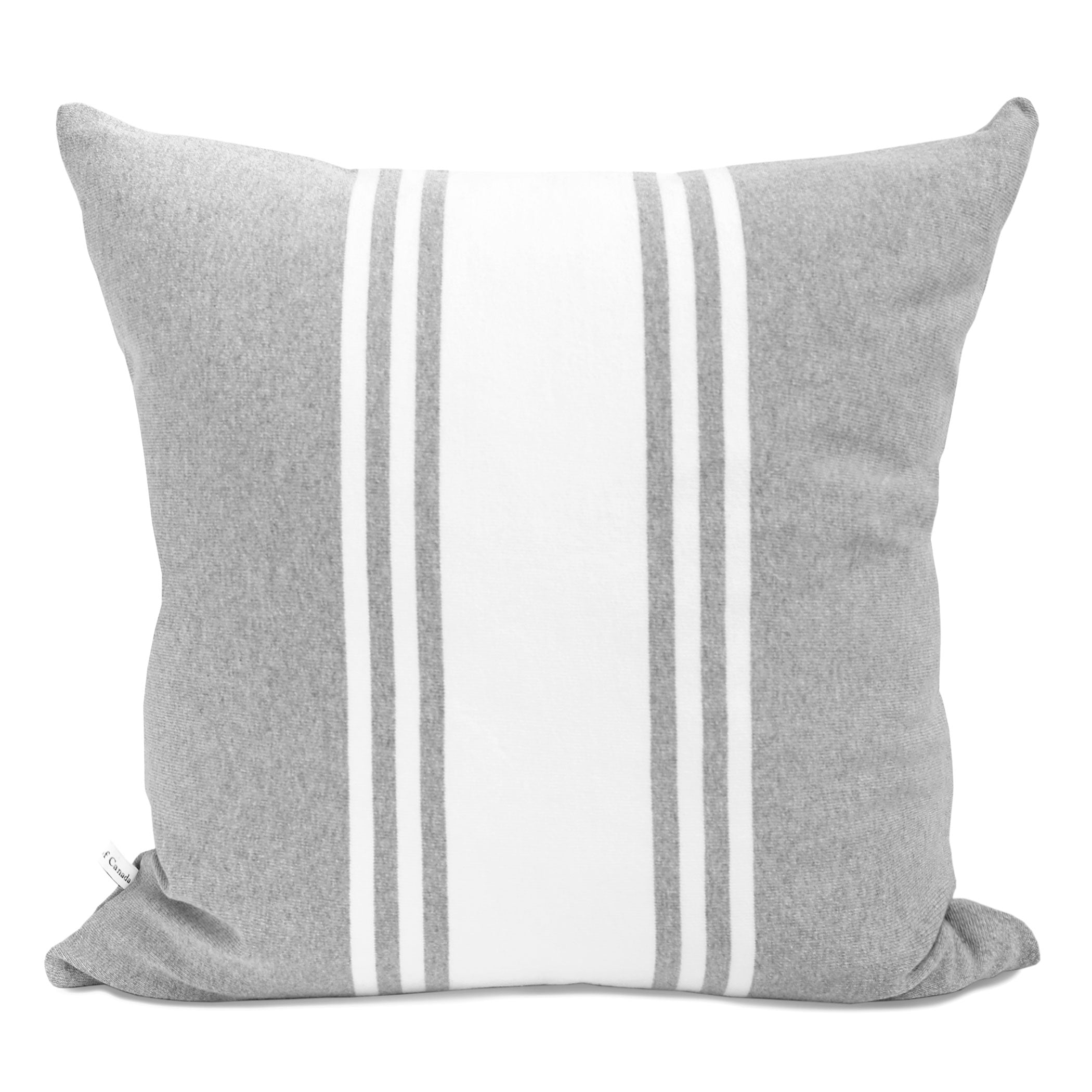 Made in Canada 100% Cotton Rosseau Cushion Cover White and Ash - Province of Canada