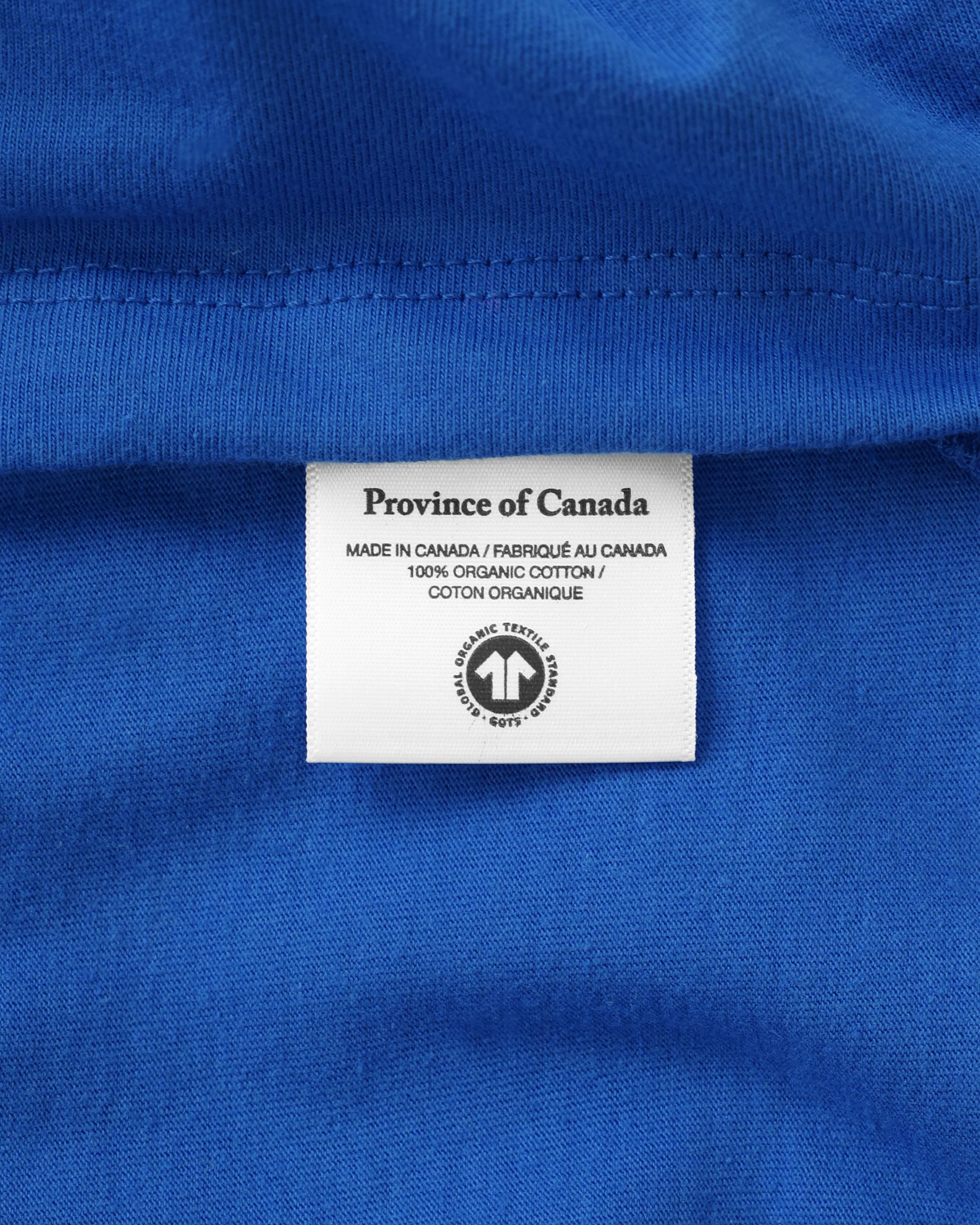 Made in Canada 100% Organic Cotton Monday Long Sleeve Tee T-Shirt Royal Blue - Province of Canada