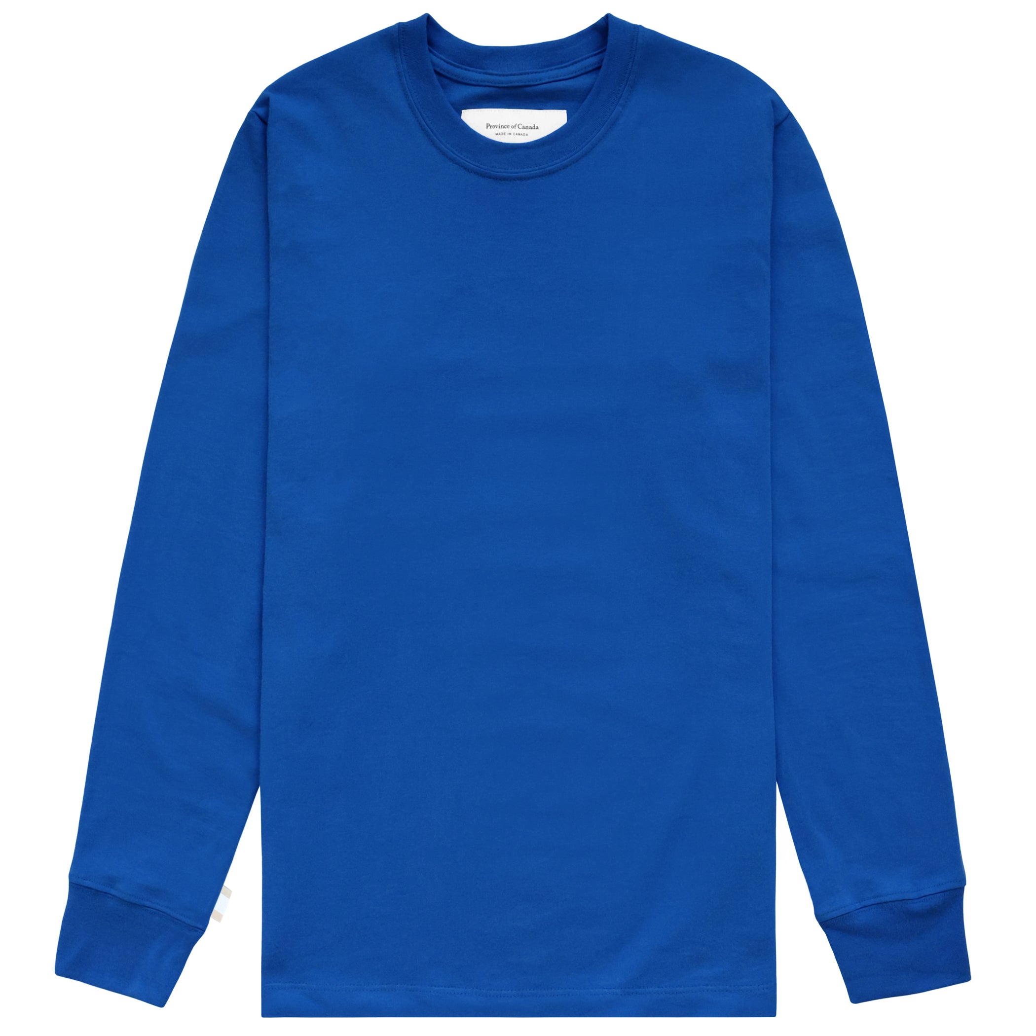 Made in Canada 100% Organic Cotton Monday Long Sleeve Tee T-Shirt Royal Blue - Province of Canada