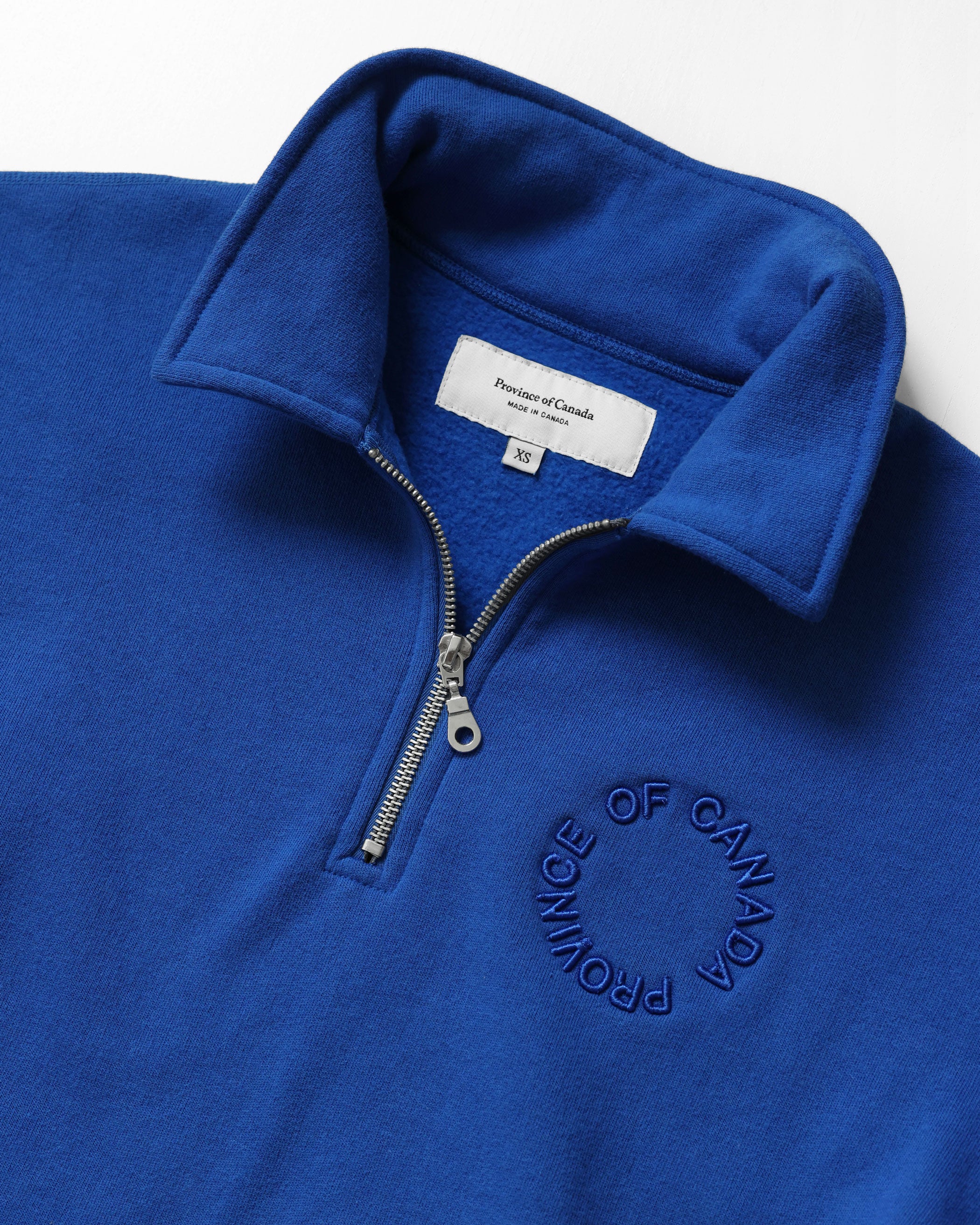 Made in Canada Half Zip Fleece Sweatshirt Royal - Unisex - Province of Canada