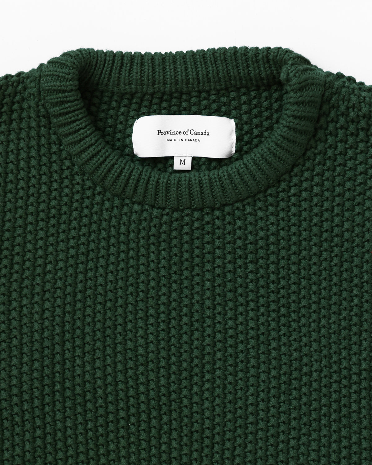 Made in Canada 100% Cotton Cotton Knit Seed Stitch Sweater Forest Green - Unisex - Province of Canada