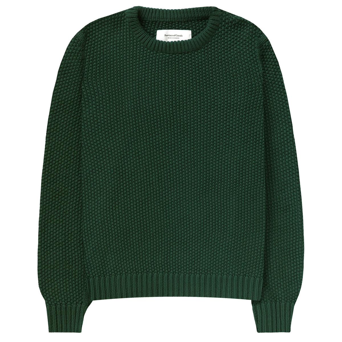 Made in Canada 100% Cotton Cotton Knit Seed Stitch Sweater Forest Green - Unisex - Province of Canada