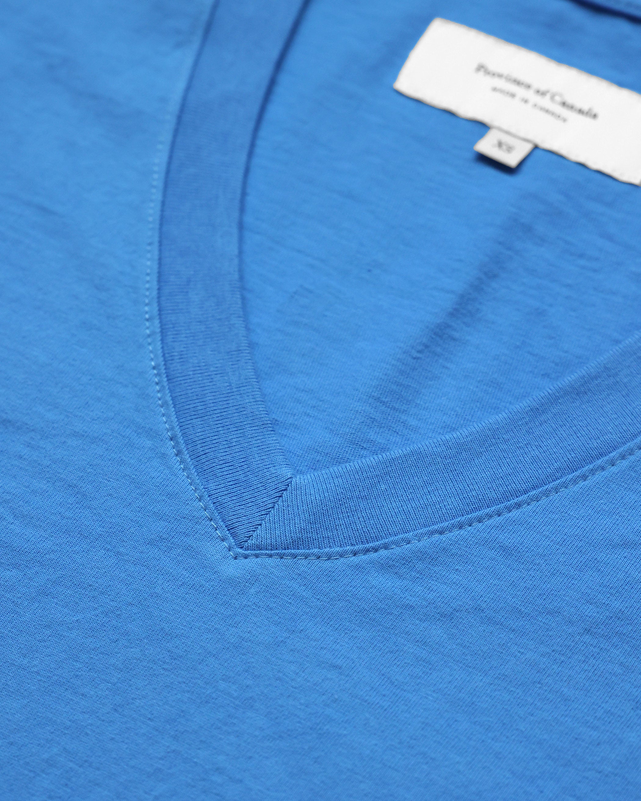 Made in Canada 100% Organic Cotton V-Neck Midi T-Shirt Dress Super Blue Province of Canada