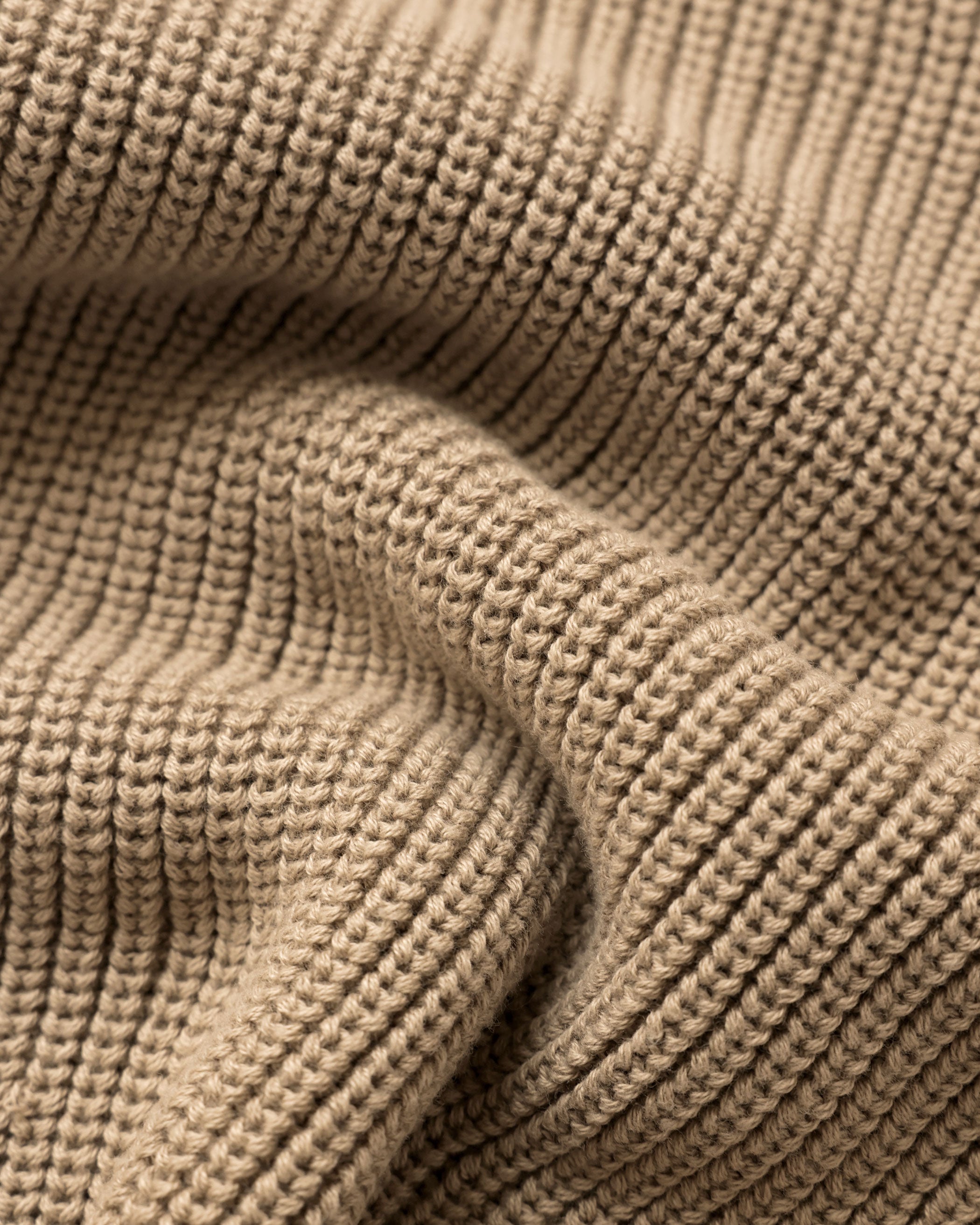 Made in Canada 100% Cotton Knit Half Zip Sweater Taupe Camel Beige - Unisex - Province of Canada
