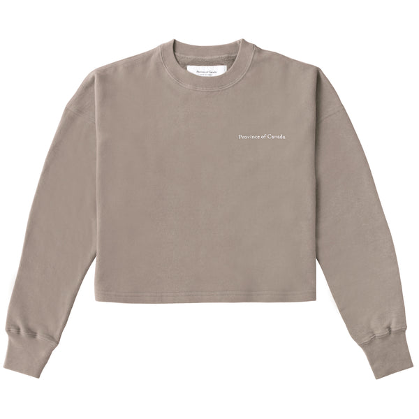 French Terry Crop Sweatshirt Truffle Made in Canada - Province of Canada