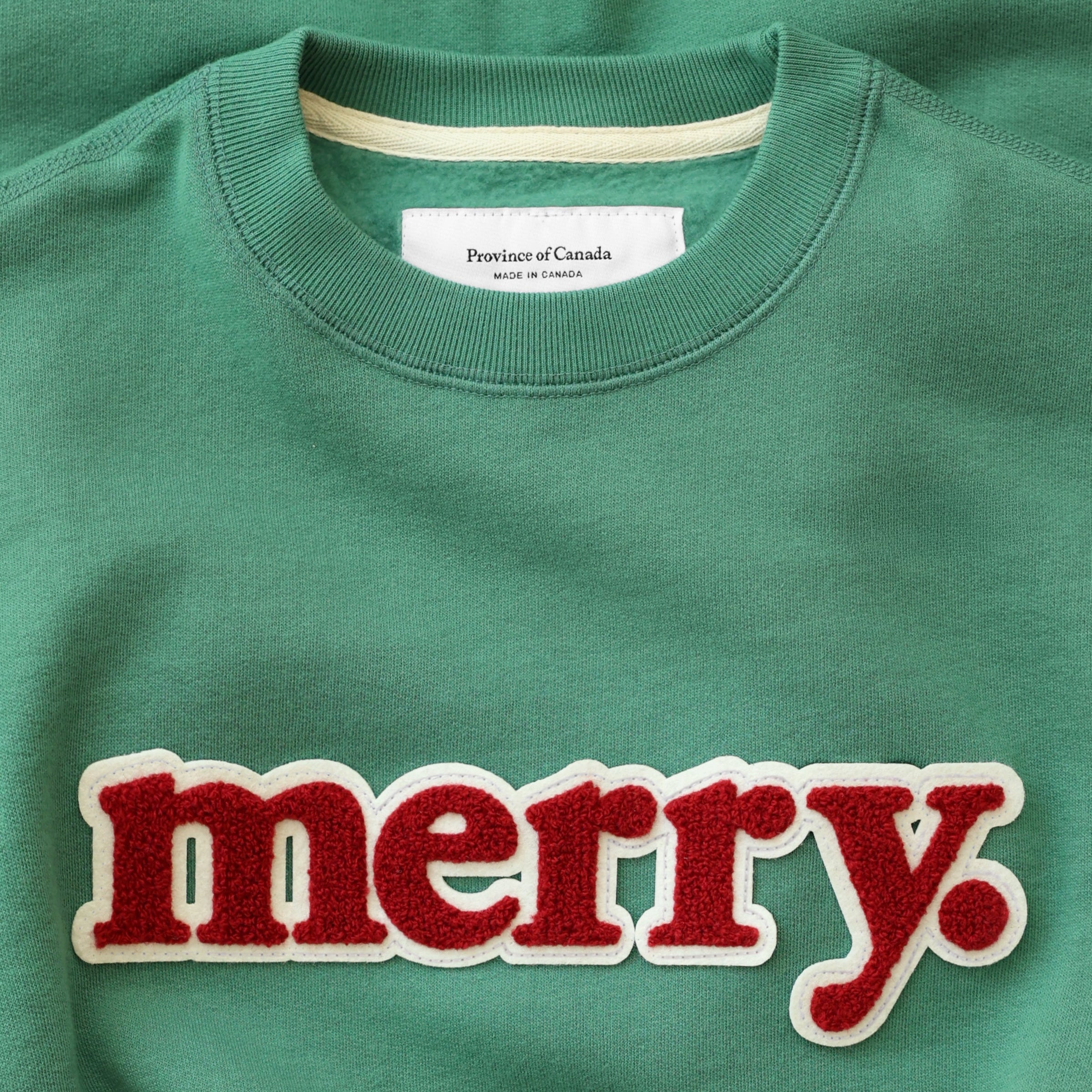 Made in Canada Christmas Sweater Merry Sweatshirt Green Teal - Unisex - Province of Canada