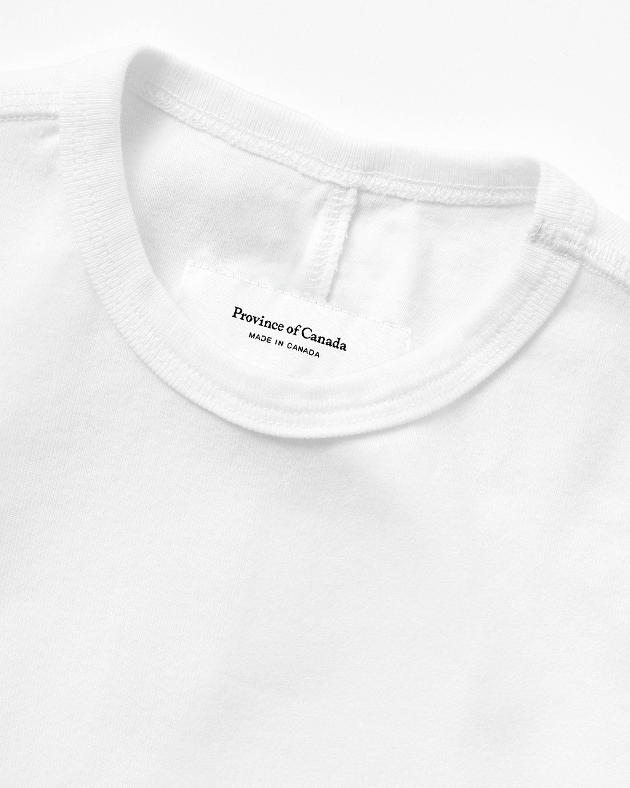 Made in Canada Fitted Rib Tee White 100% Organic Cotton - Province of Canada