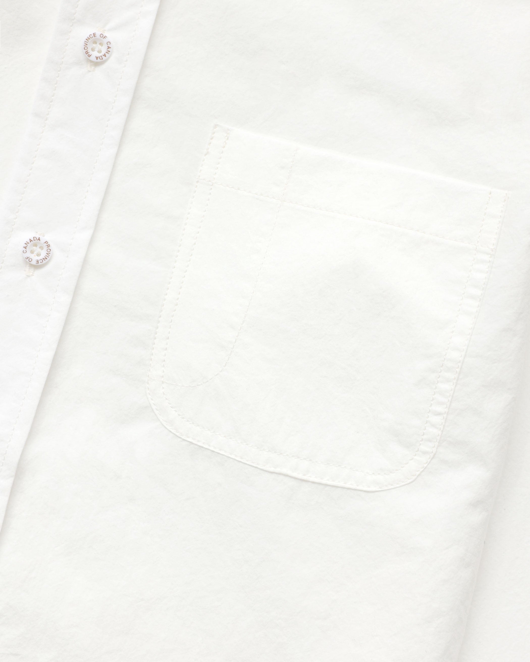 Made in Canada 100% Cotton Washed Poplin Shirt White - Unisex - Province of Canada
