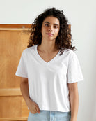 Made in Canada  Friday V-Neck Tee White - 100% Organic Cotton - Province of Canada
