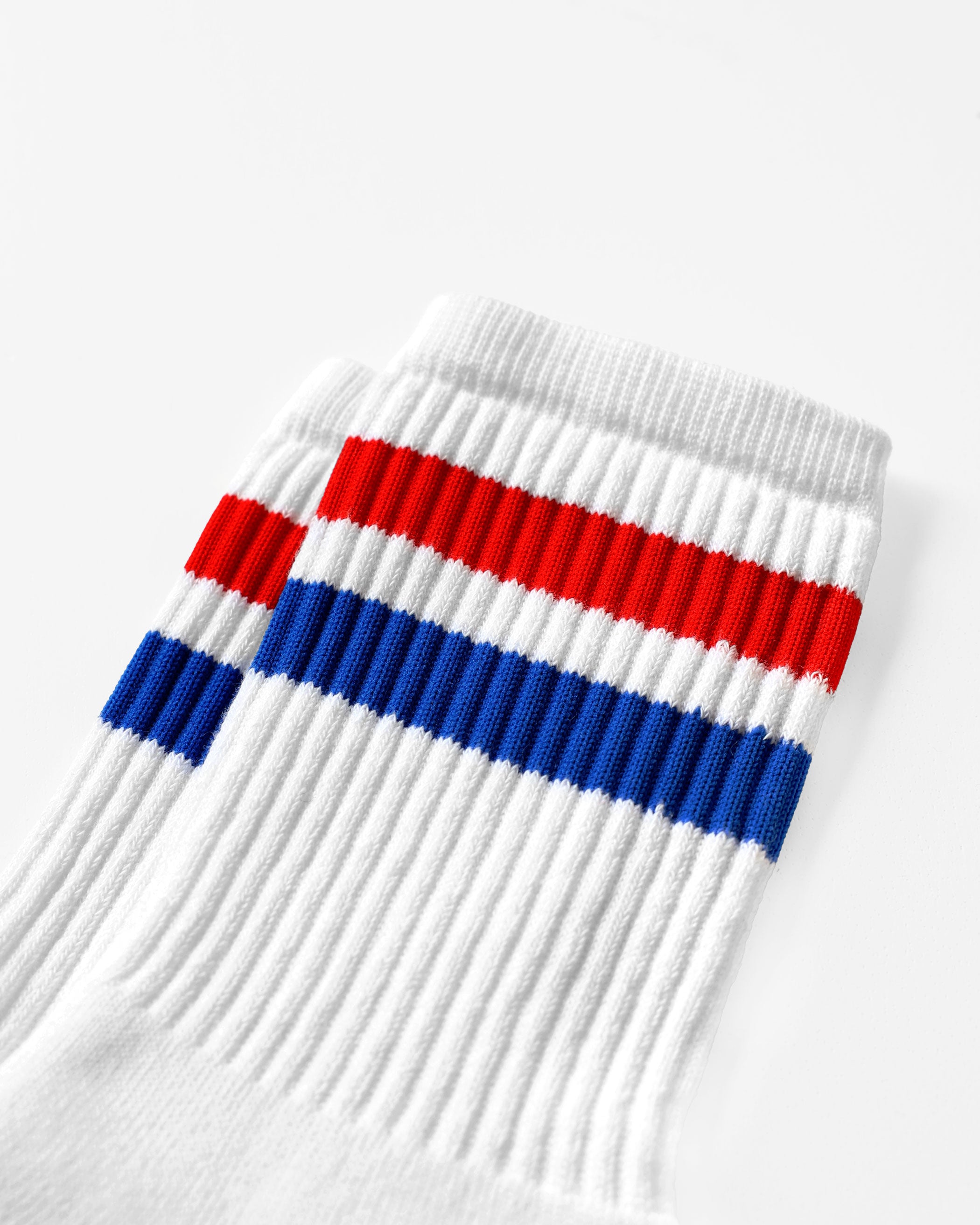 Made in Canada Cotton Stripe Crew Sock Red & Blue - Province of Canada