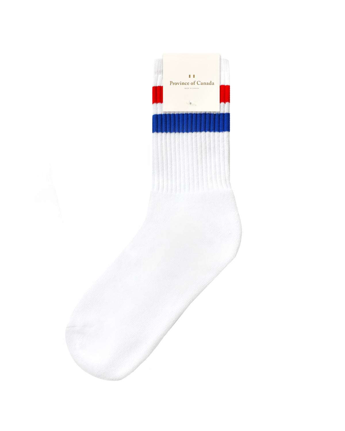 Made in Canada Cotton Stripe Crew Sock Red & Blue - Province of Canada
