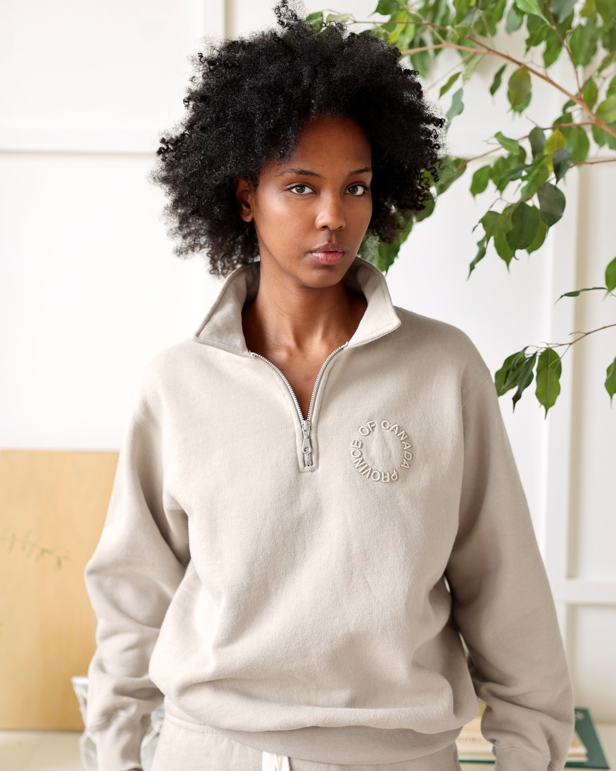 Made in Canada Half Zip Fleece Sweatshirt Beach - Unisex - Province of Canada