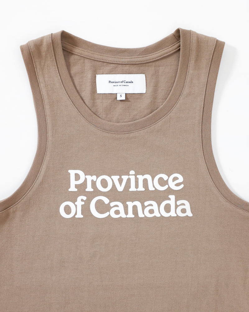 Made in Canada Organic Cotton Wordmark Tank Top Clay Unisex - Province of Canada