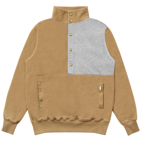 Made in Canada Reverse Fleece Pullover Camel Colour Block Unisex