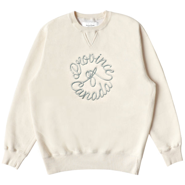 Made in Canada Embroidered Crest Fleece Sweatshirt Cream Unisex - Province of Canada