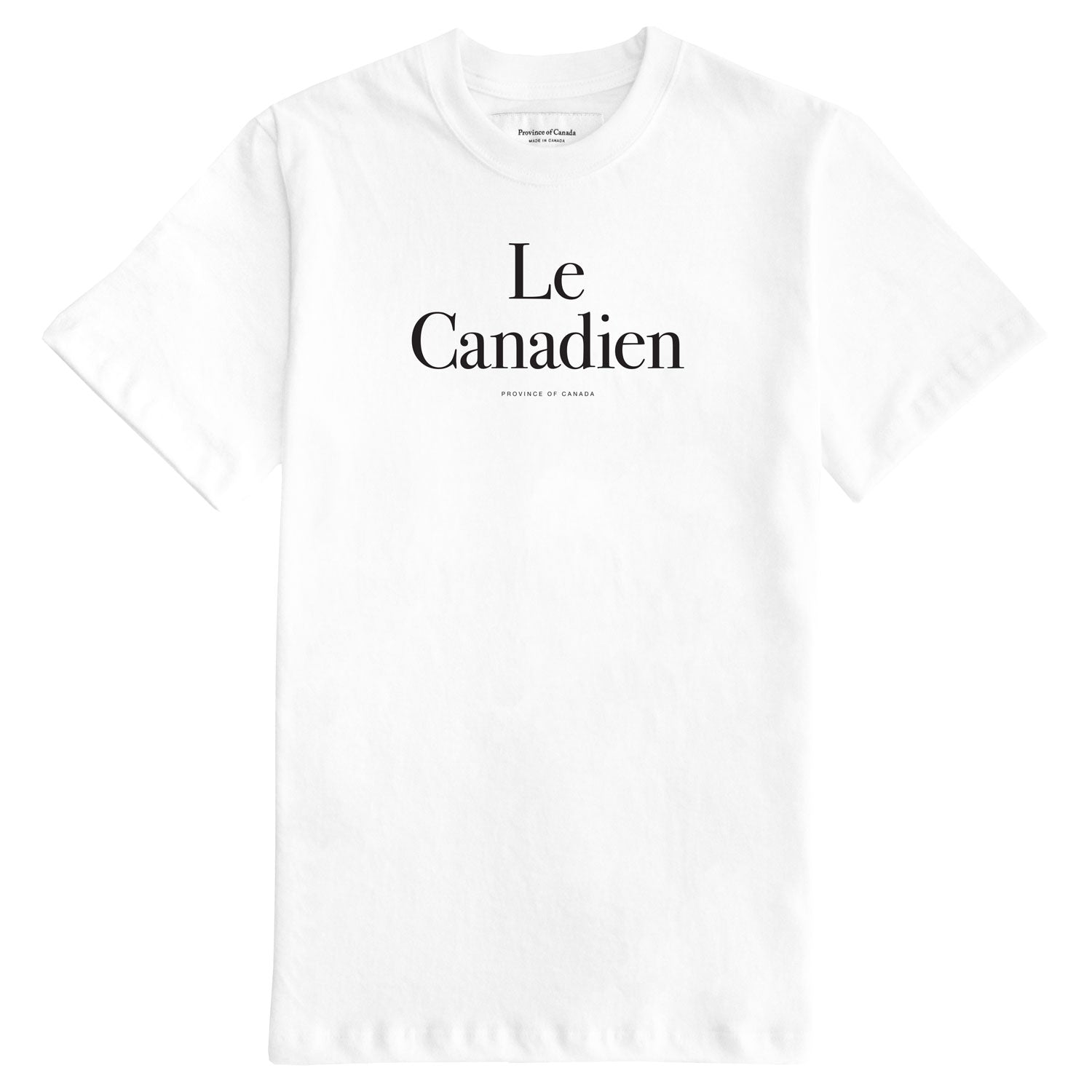 Le Canadien White Tee Mens - Made in Canada - Province of Canada