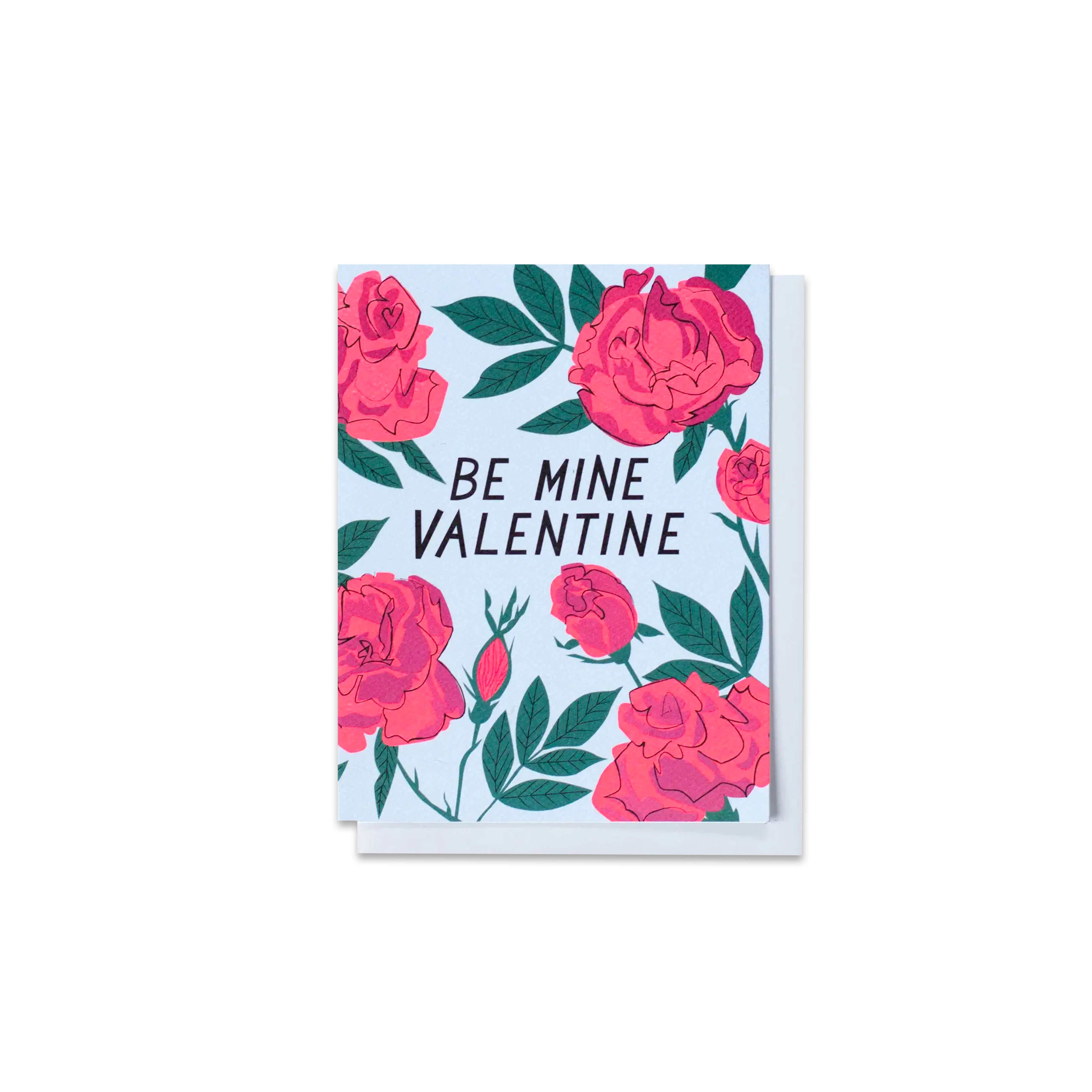 Neon Rose Be Mine Valentine's Greeting Card - Made in Canada - Province of Canada